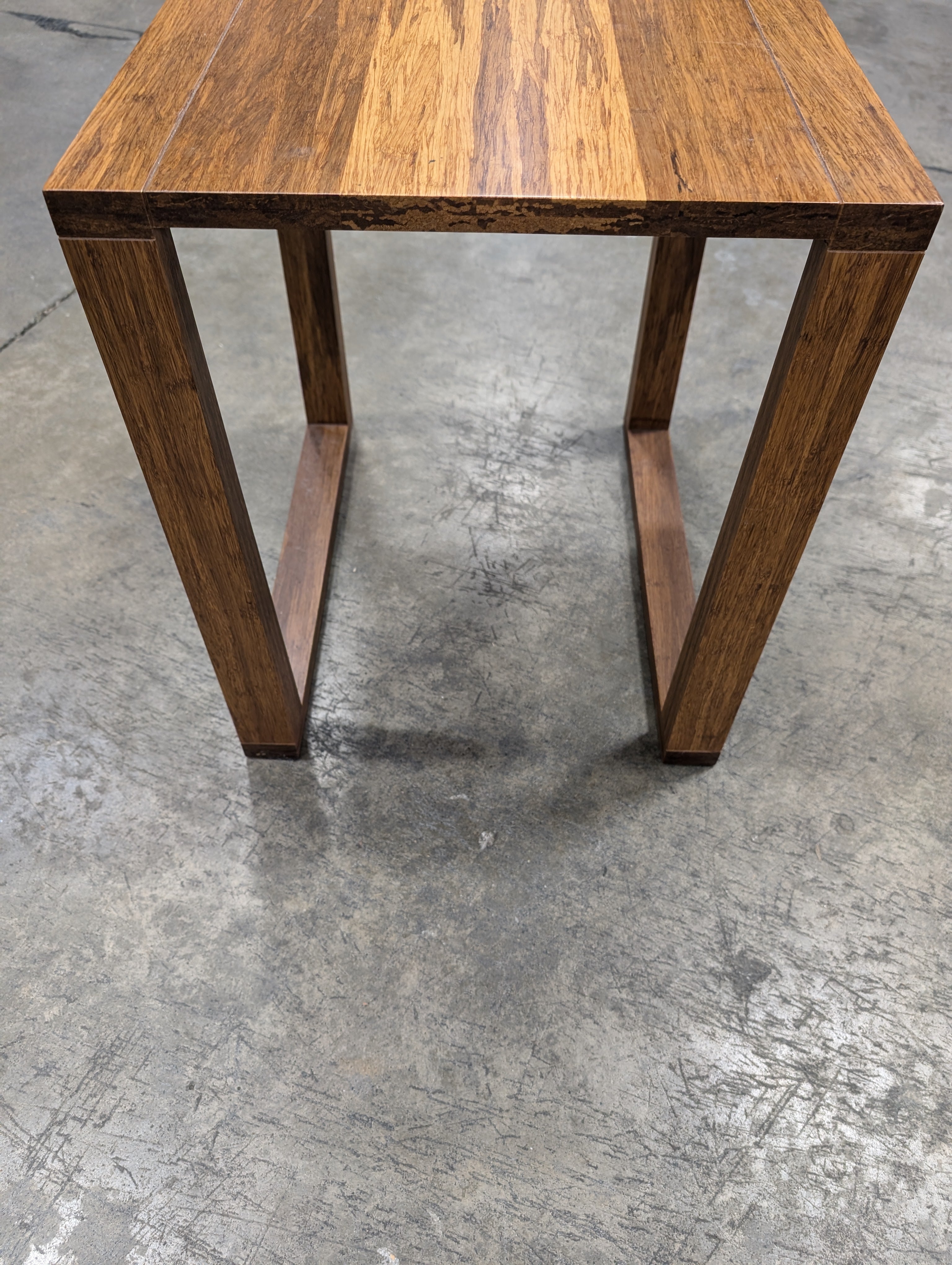 Compact Wood Accent Table with Striped Grain