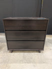 Dark Brown Three-Drawer Wood Dresser