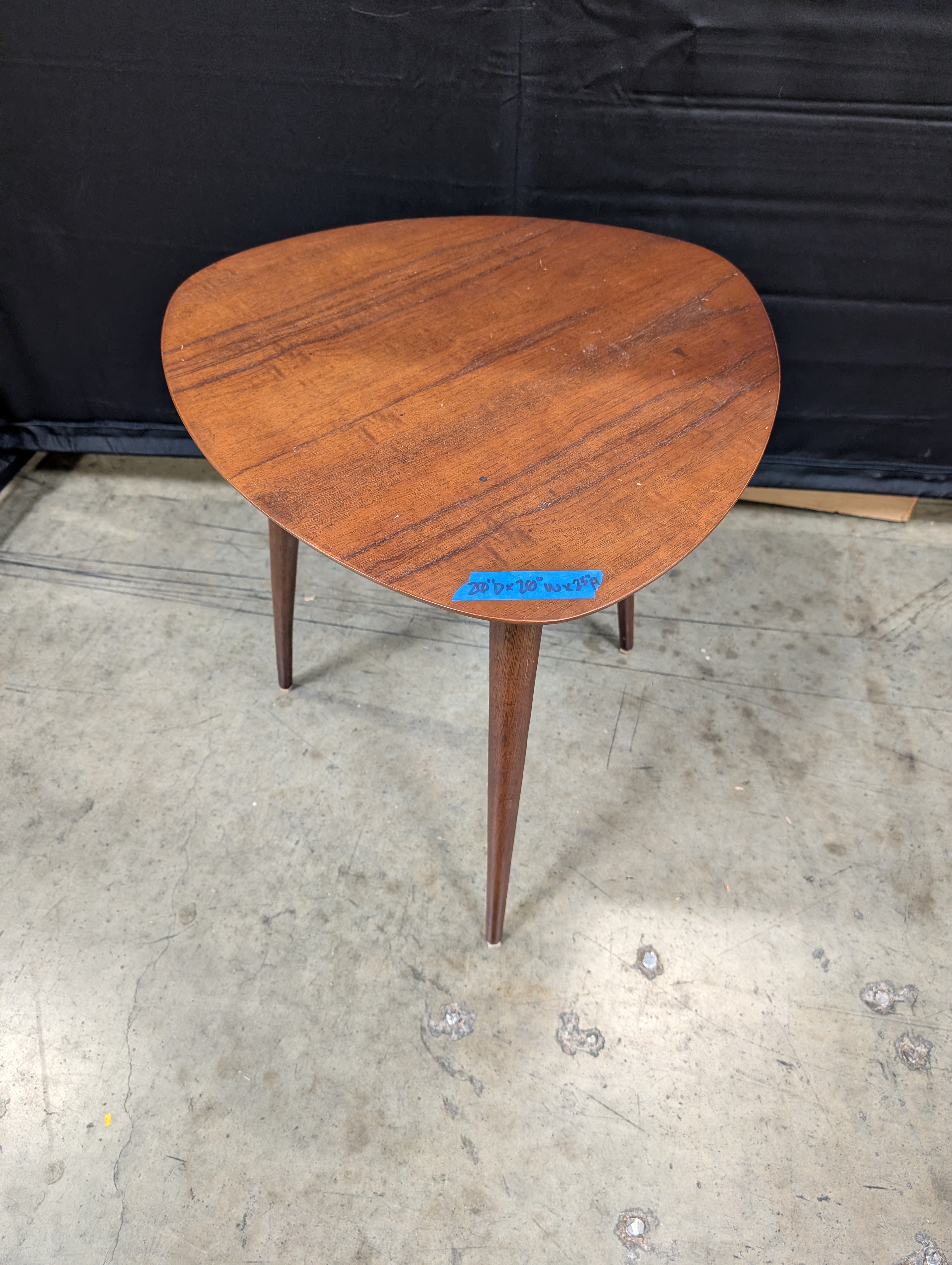 Brown Triangular Wood End Table