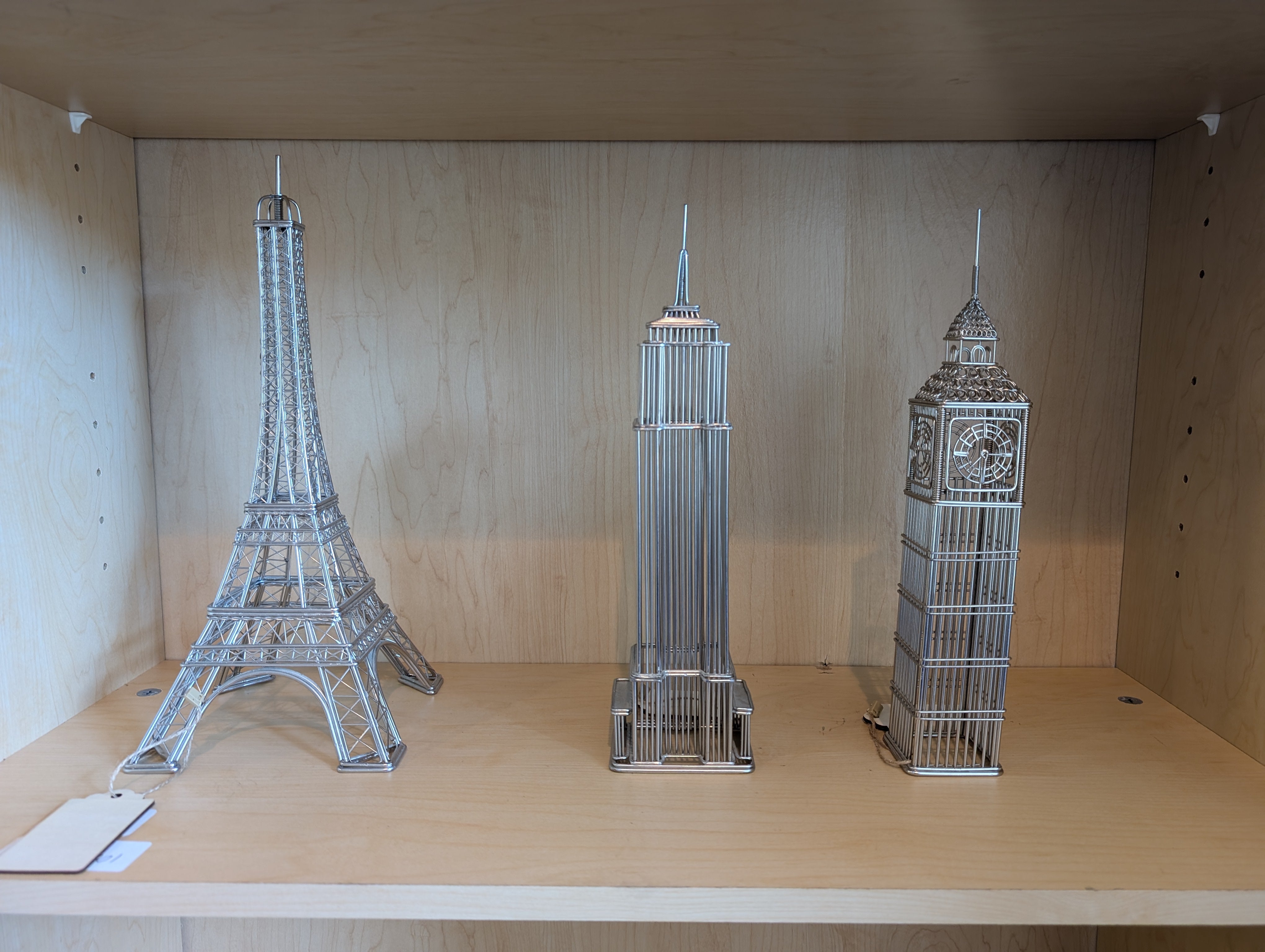 Set of 3 Wire Sculptured Buldings