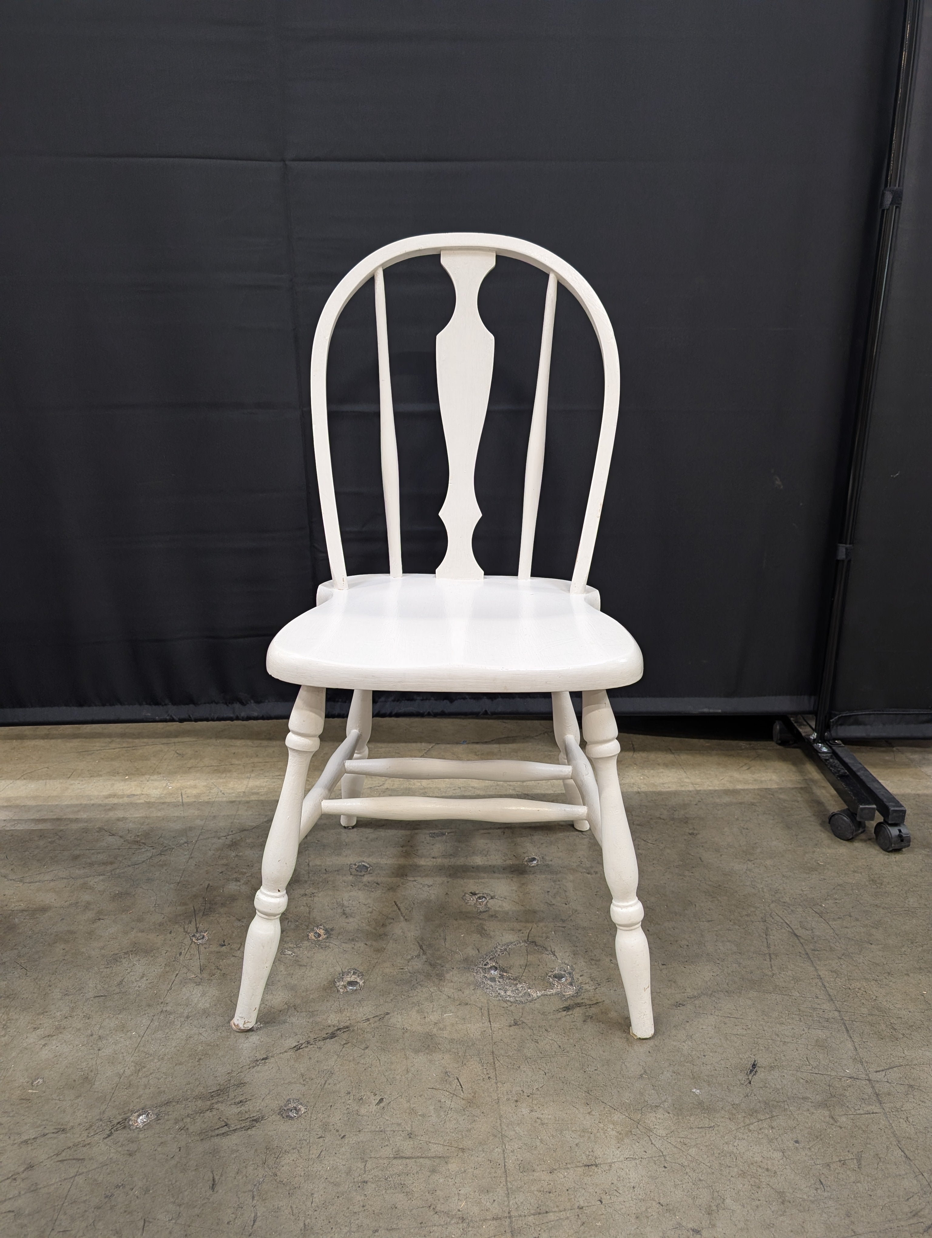 Classic White Wood Spindle Back Dining Chair