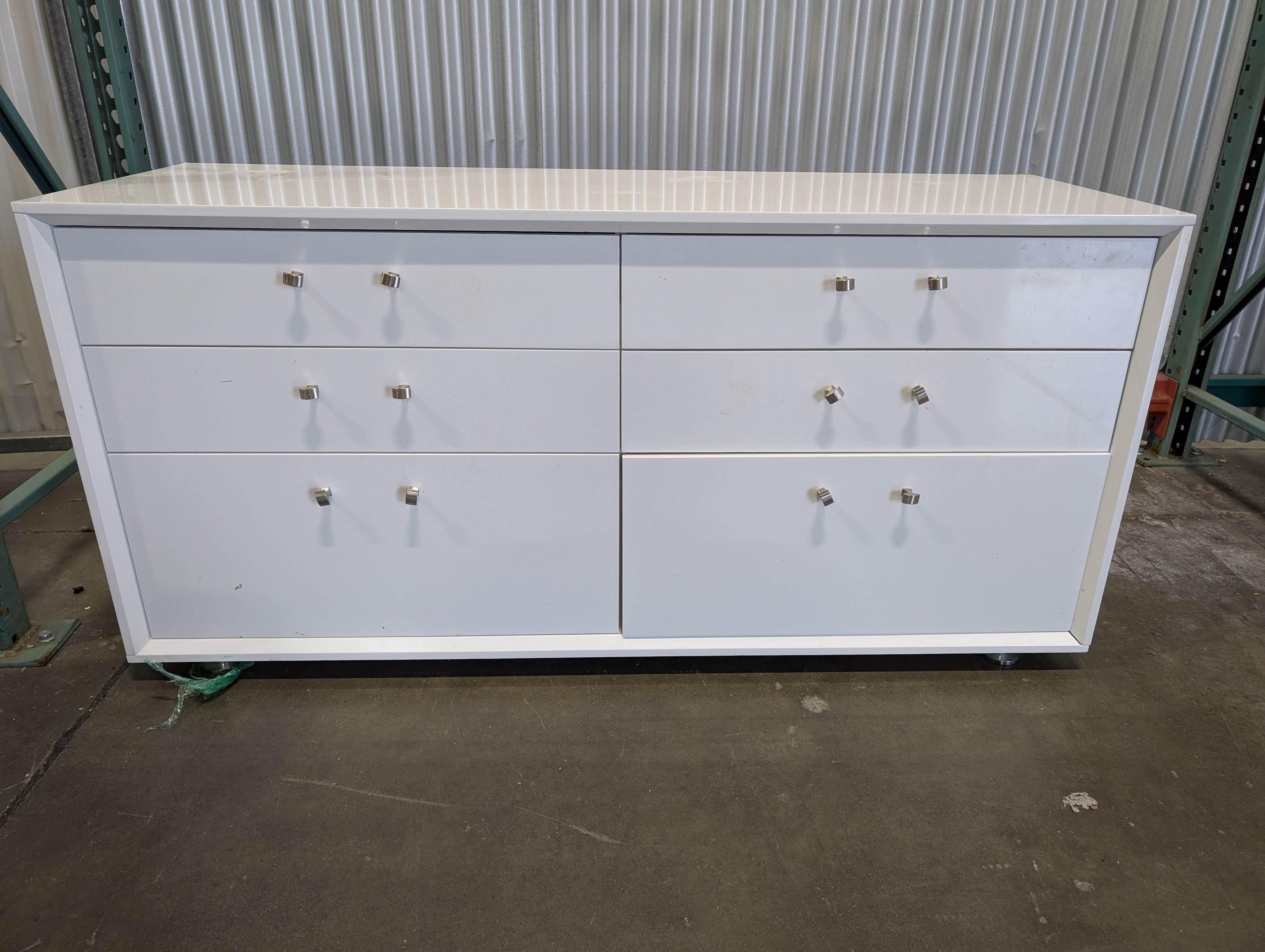 White Rectangular Double Dresser