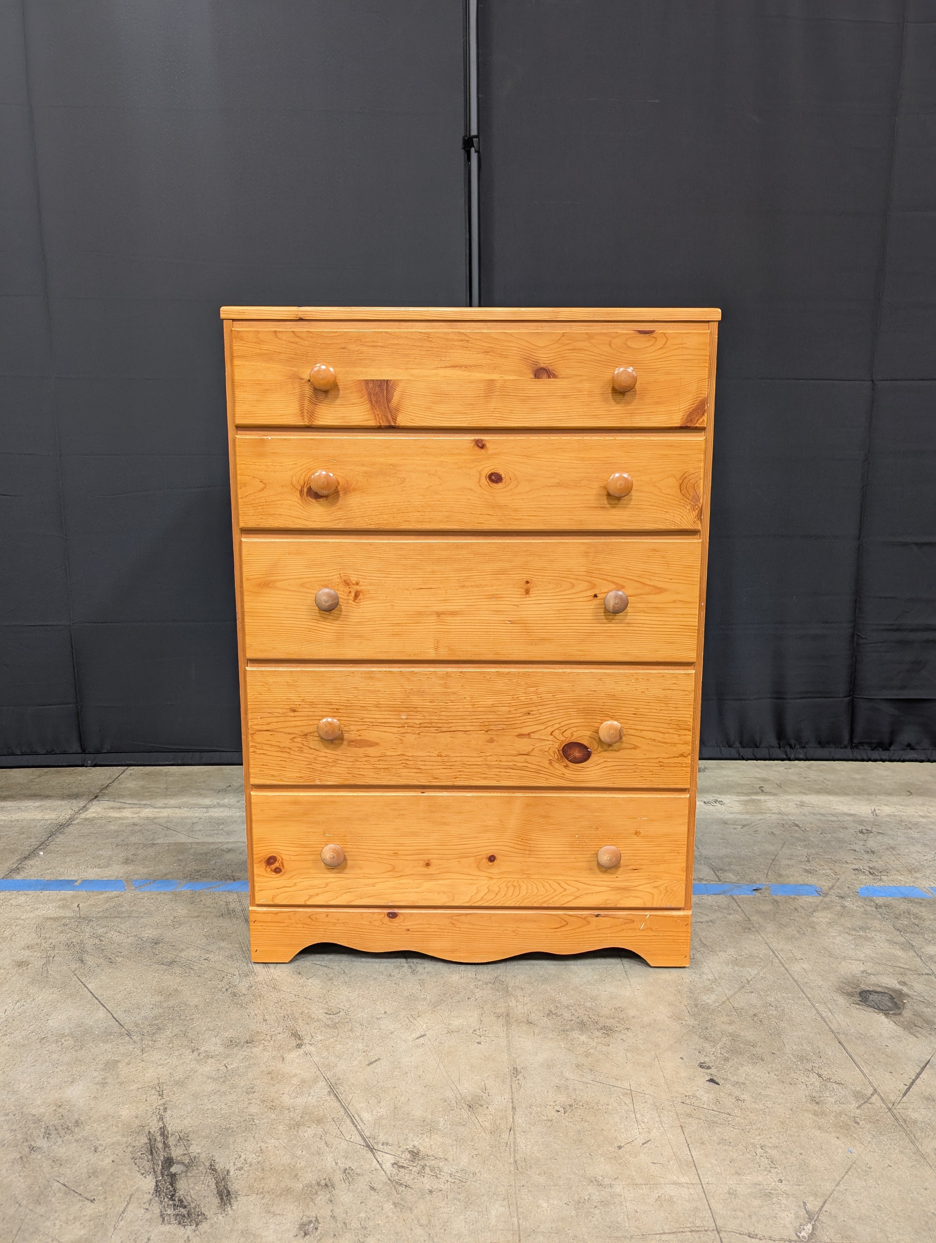 Honey Pine 5-Drawer Chest of Drawers