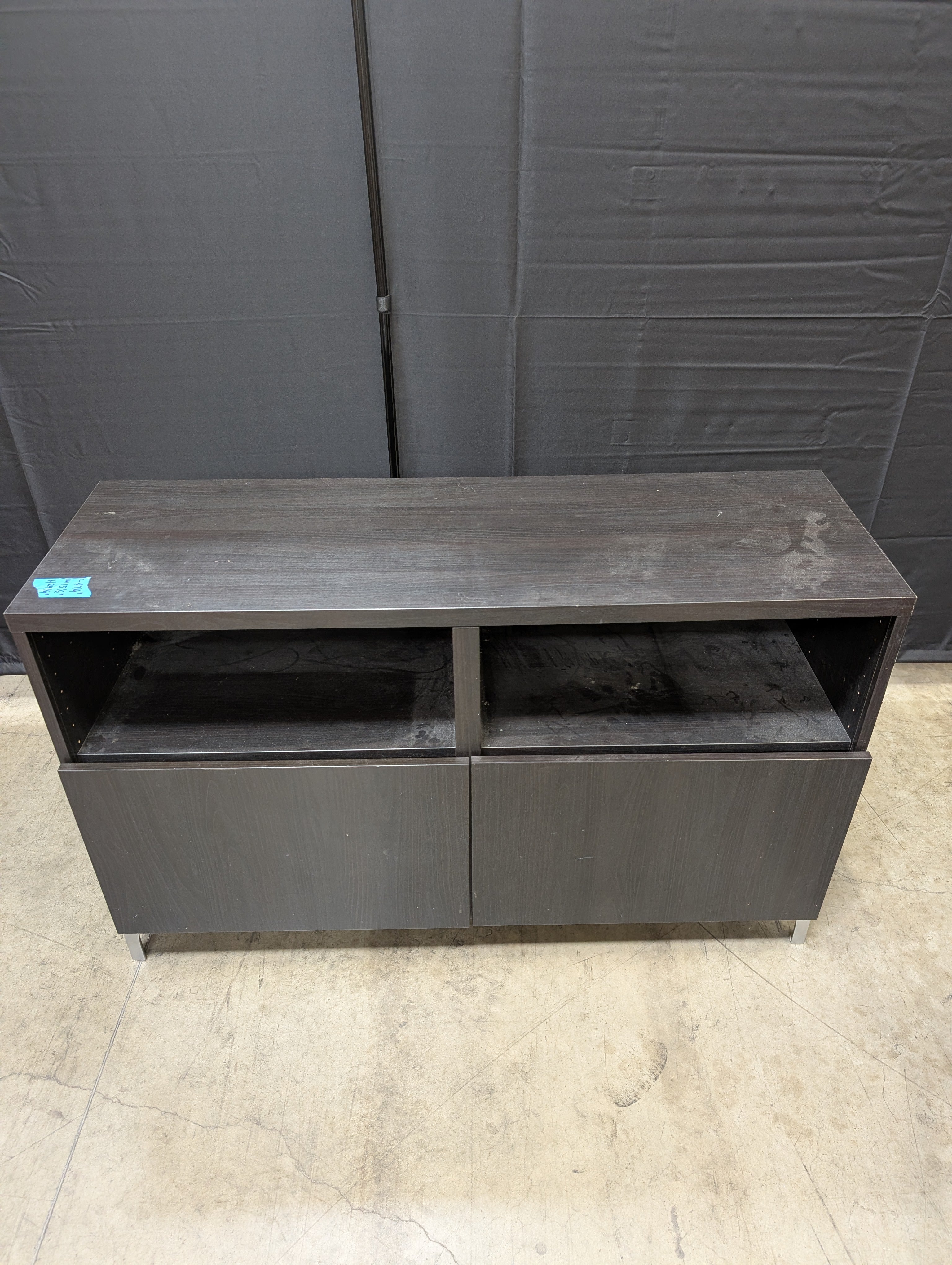 Versatile Black Storage Cabinet with Shelves and Doors