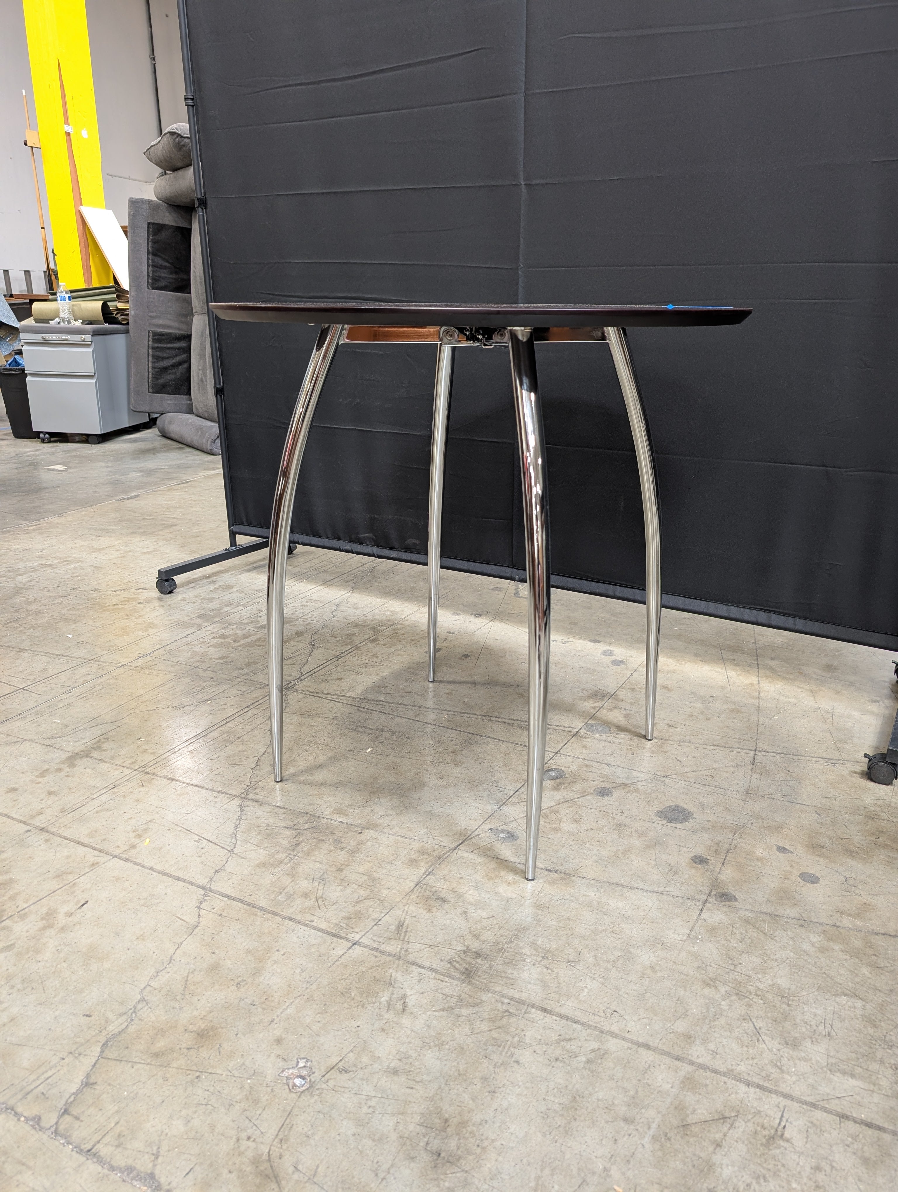Modern Round Accent Table with Chrome Legs