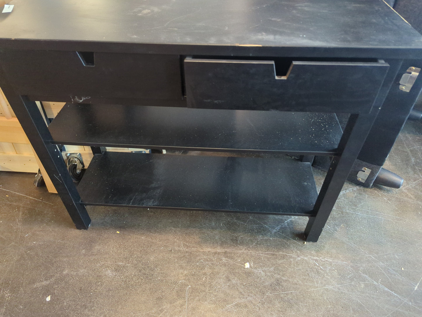 Black Two Shelf Entry Console Table