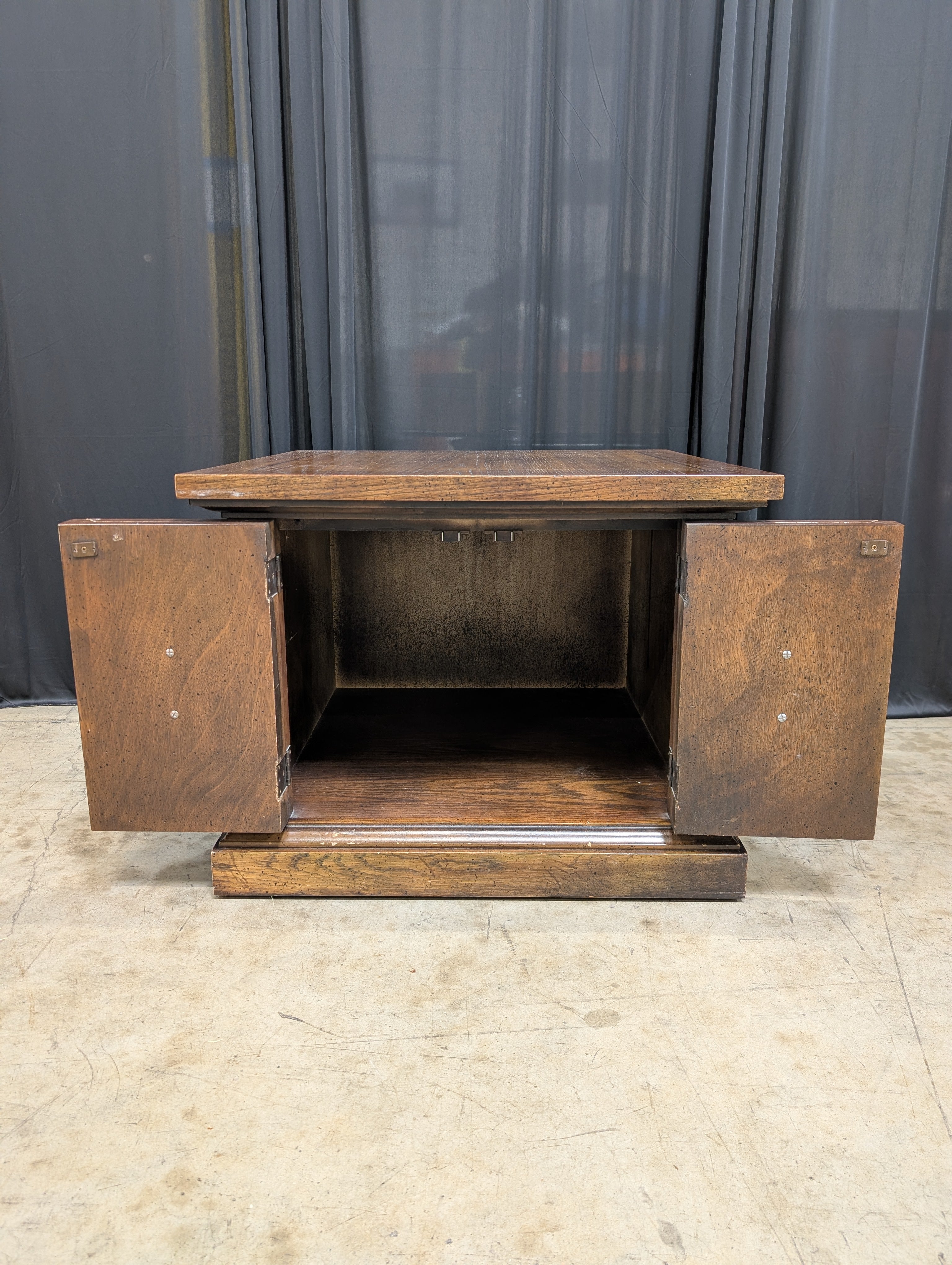 Dark Wood Ornate Panel End Table