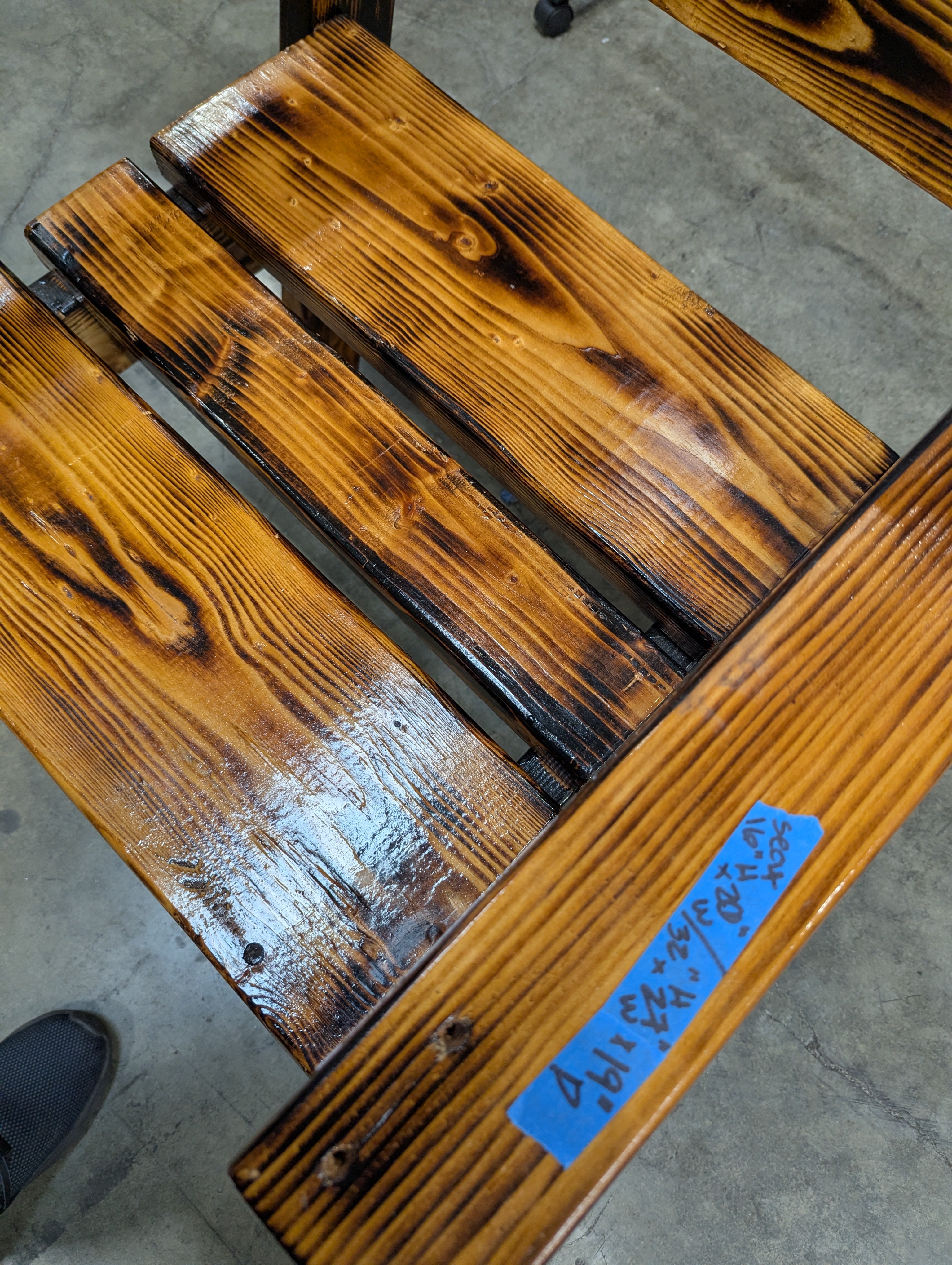 Rustic Torched Wood Outdoor Armchair