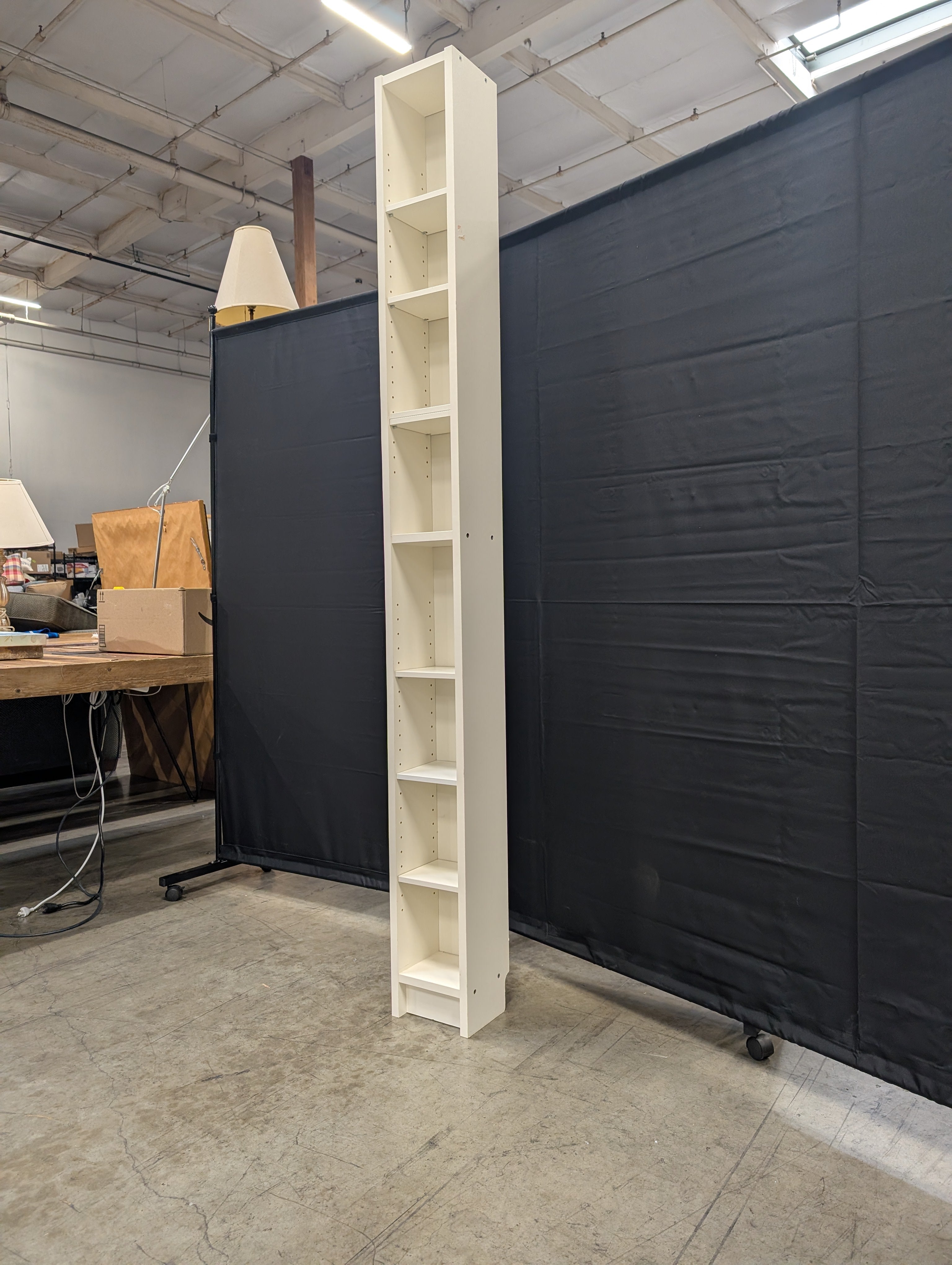 Tall Cream Narrow Media Storage Unit