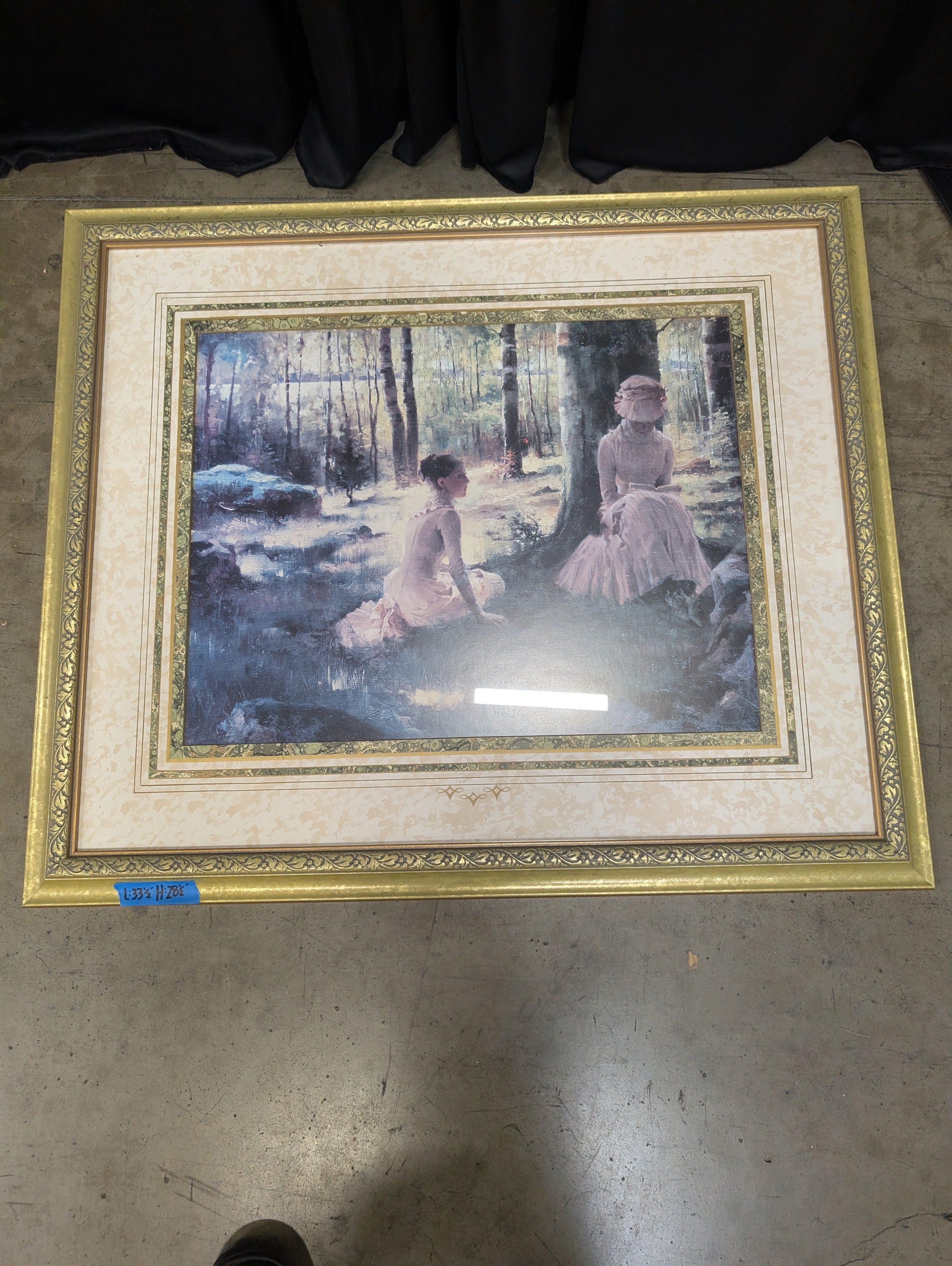 Victorian Forest Scene Framed Art in Gold Frame