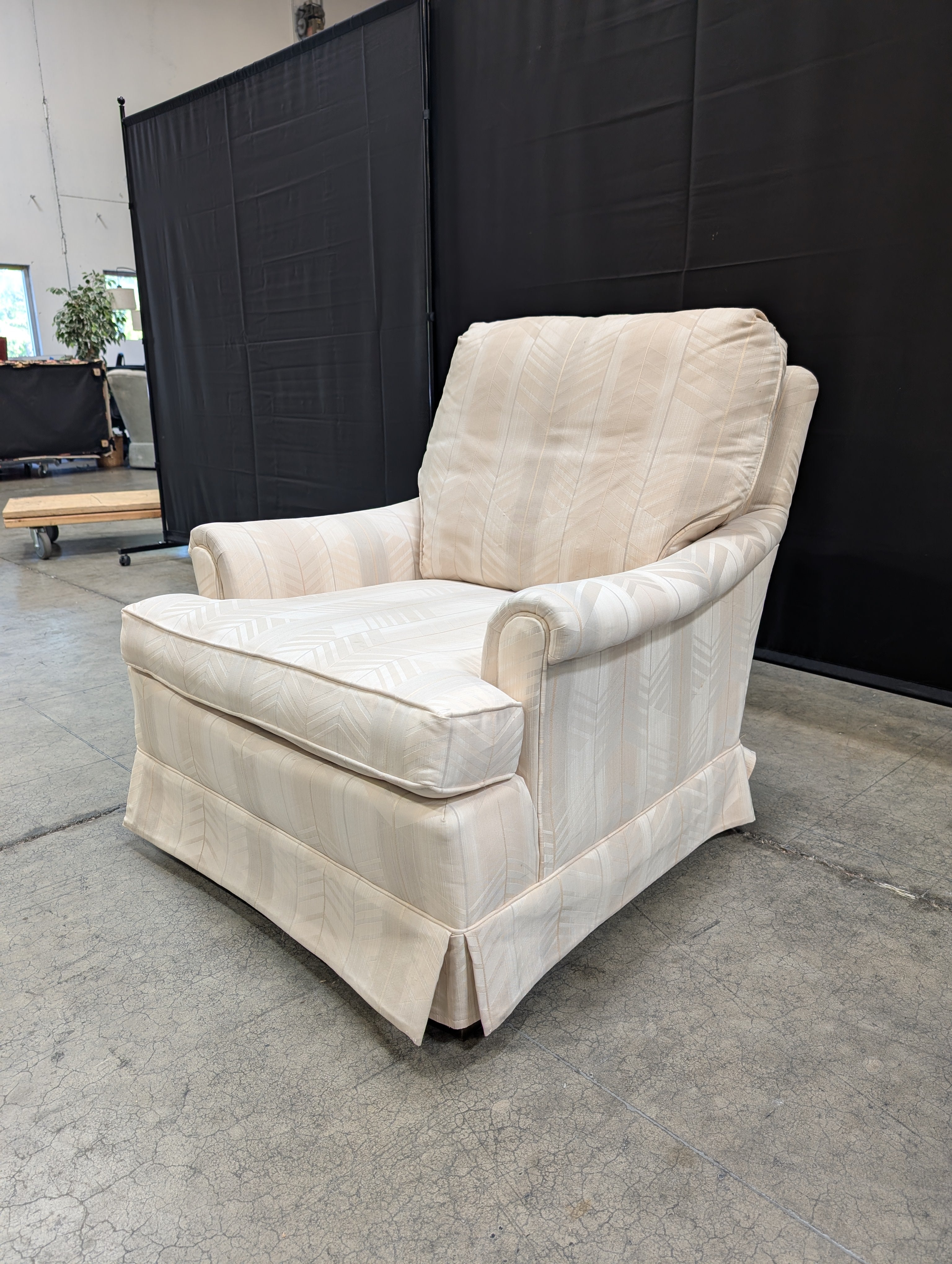 Upholstered Club Chair with Geometric Pattern