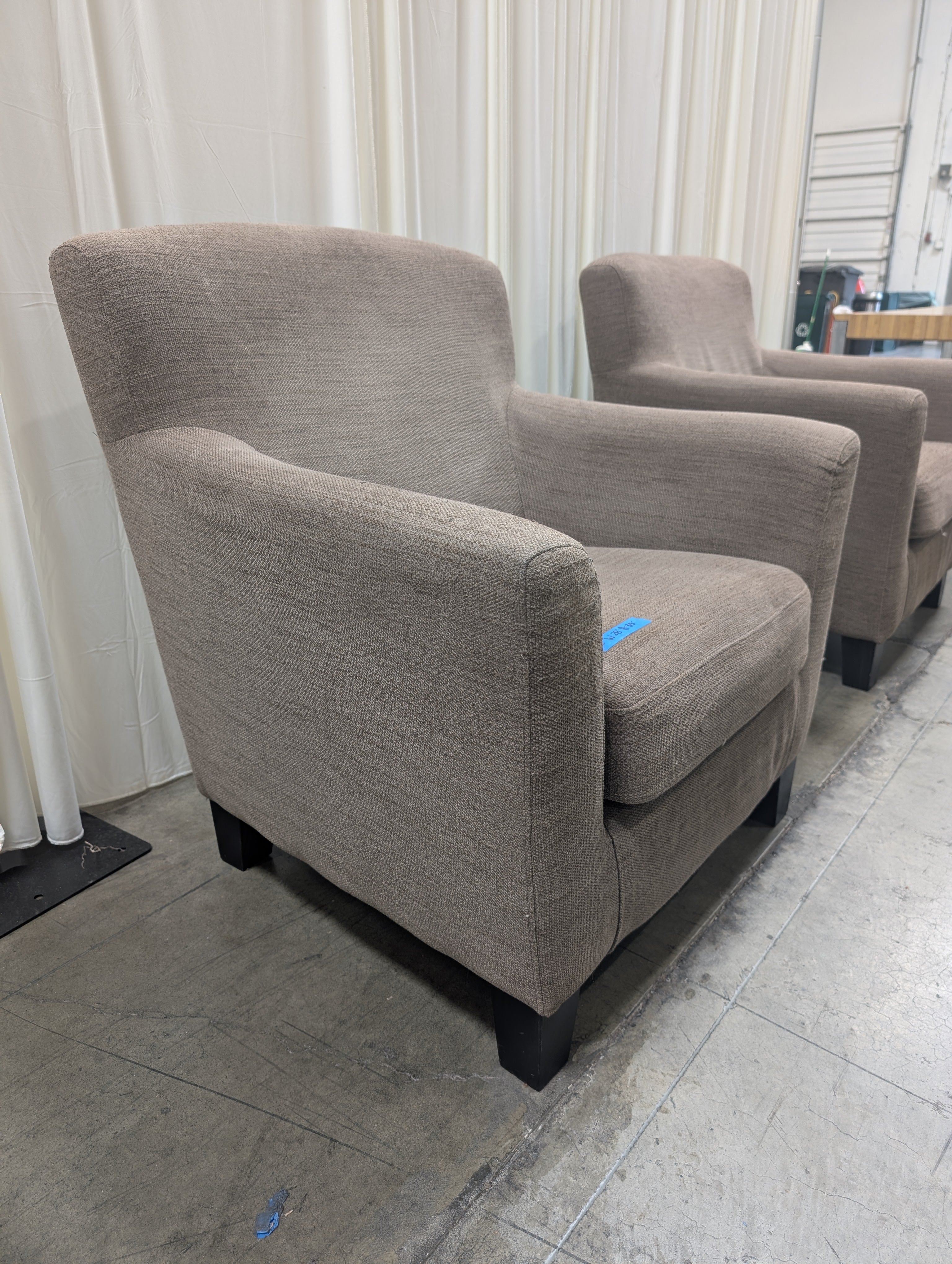 Woven Fabric Club Chair with Tapered Legs