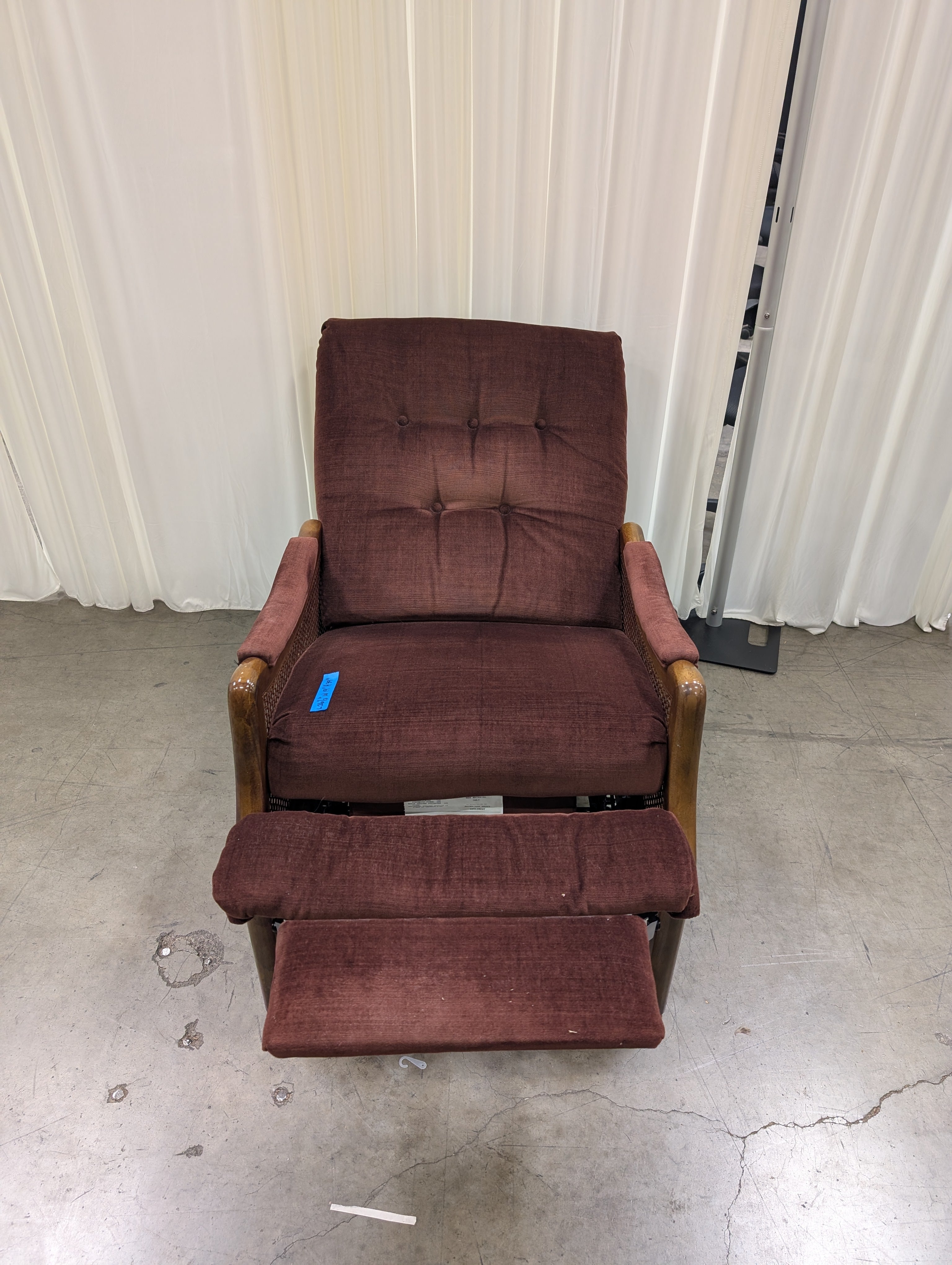 Lane Furniture Rust Tufted Cane Armchair in Wood