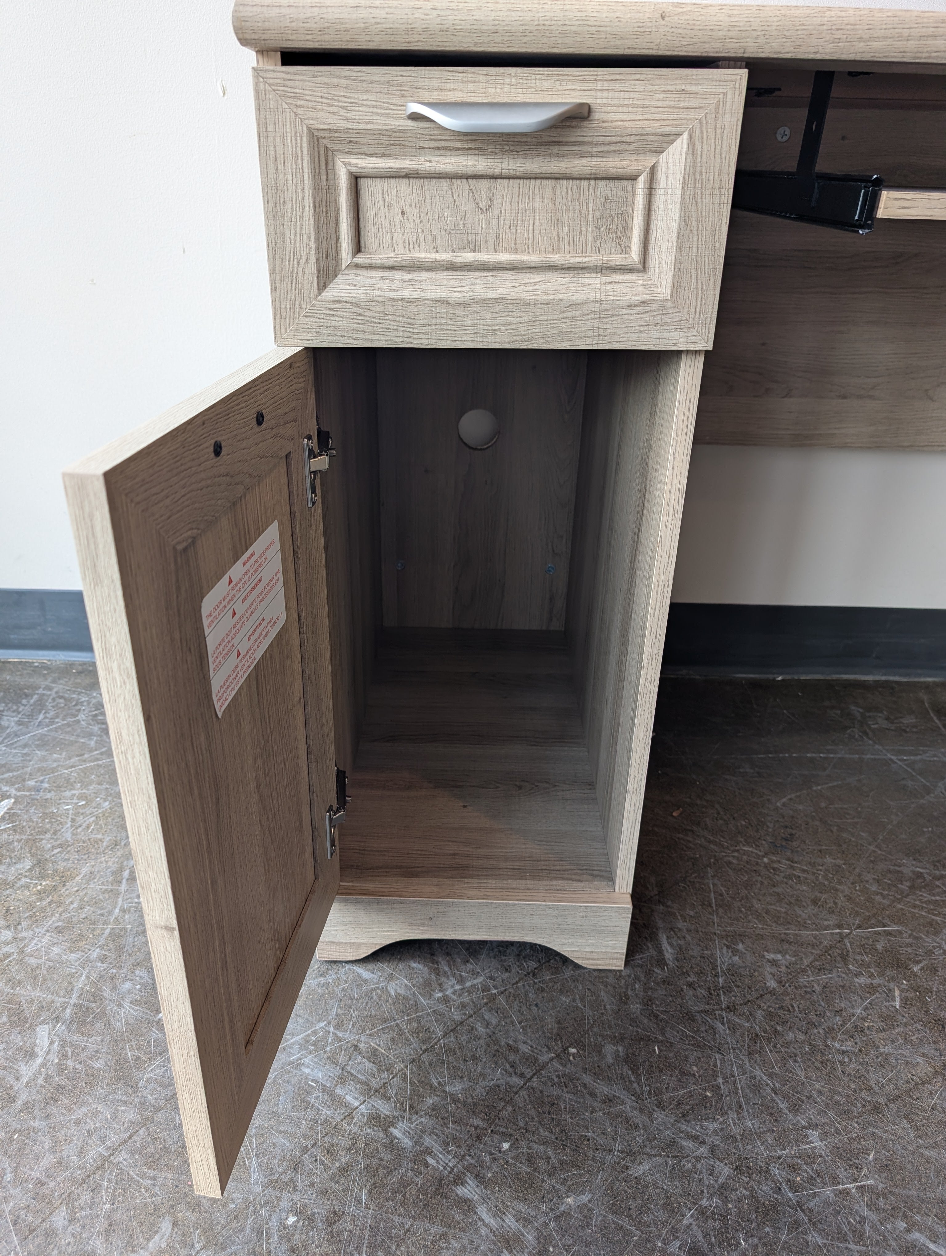 Rustic Wood Writing Desk with Dark Top