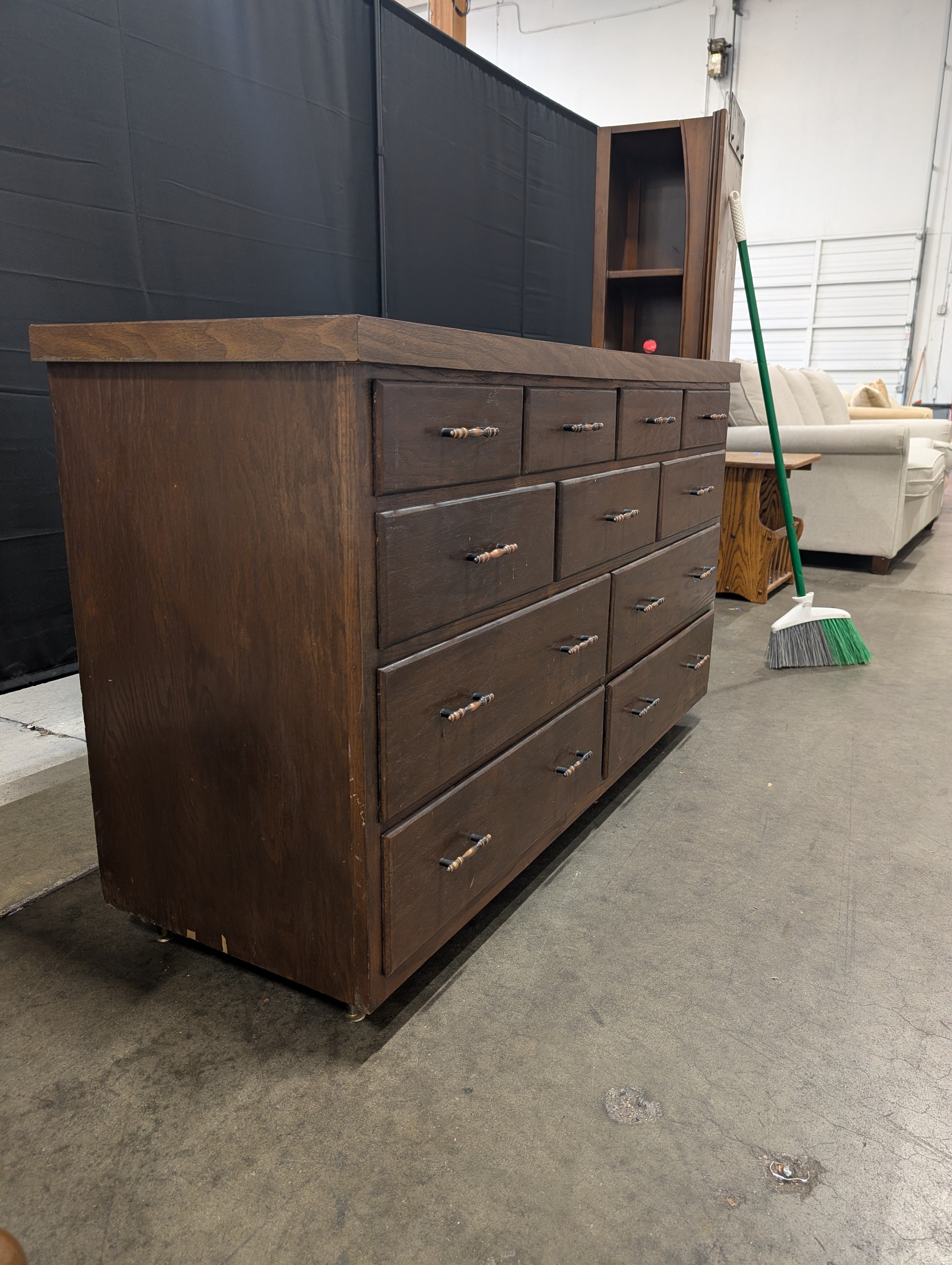 Dark Brown Wood Multi-Drawer Storage Dresser Chest