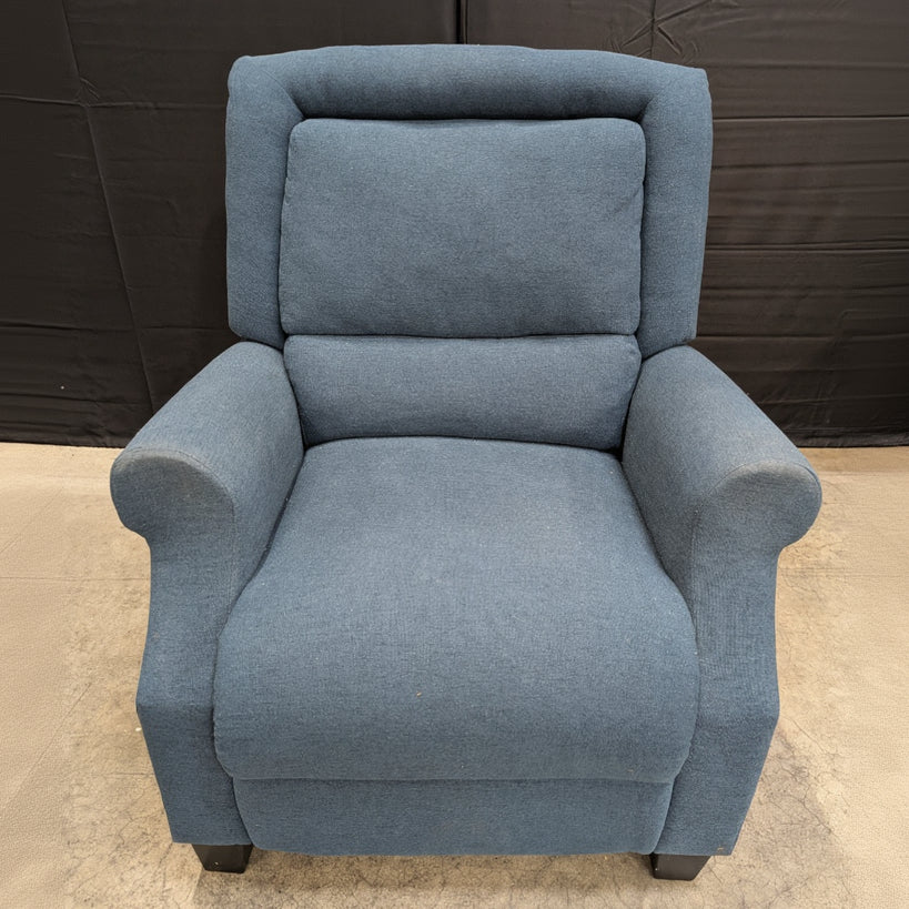 Comfortable Blue Upholstered Recliner Chair