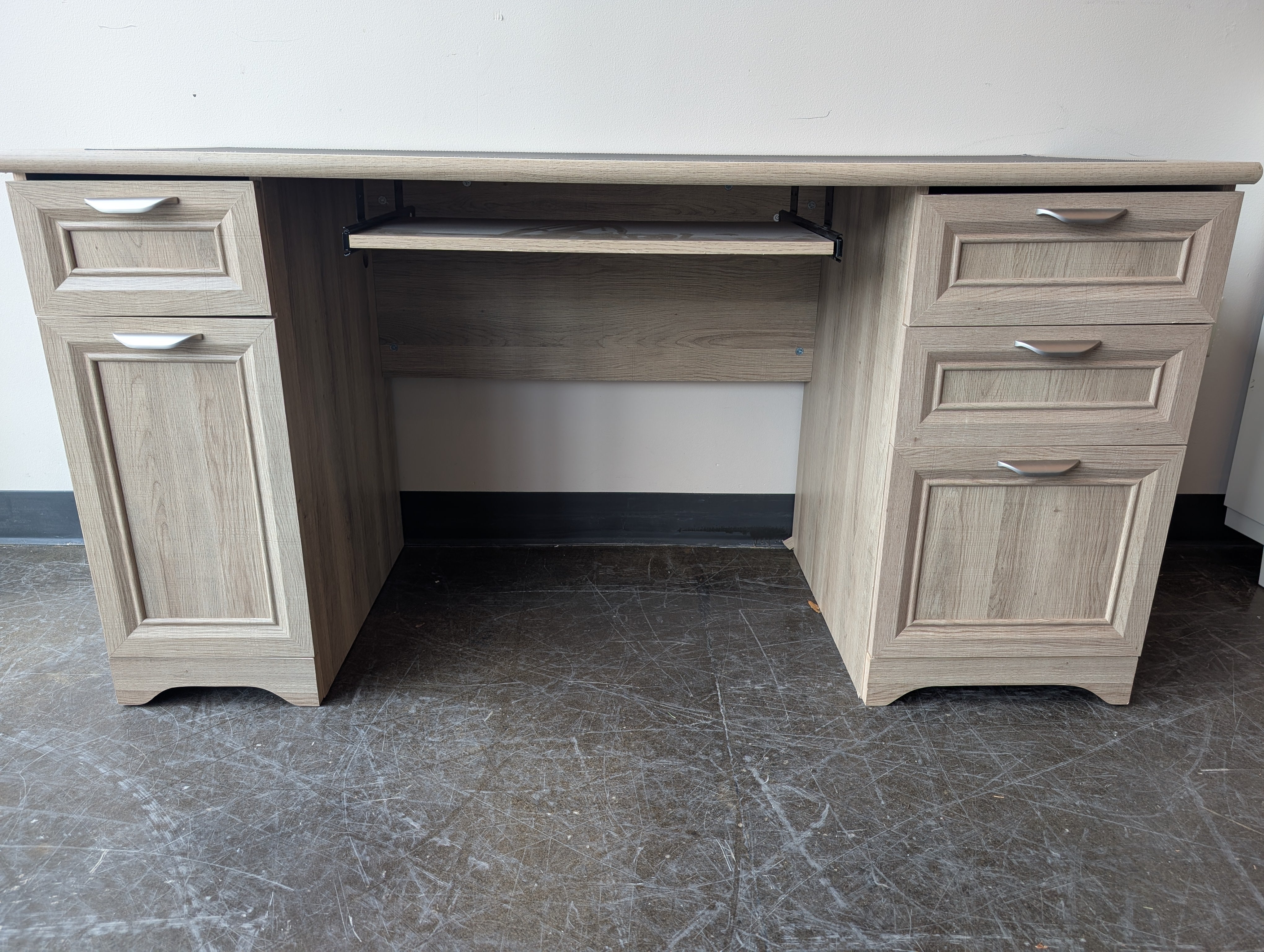 Rustic Wood Writing Desk with Dark Top