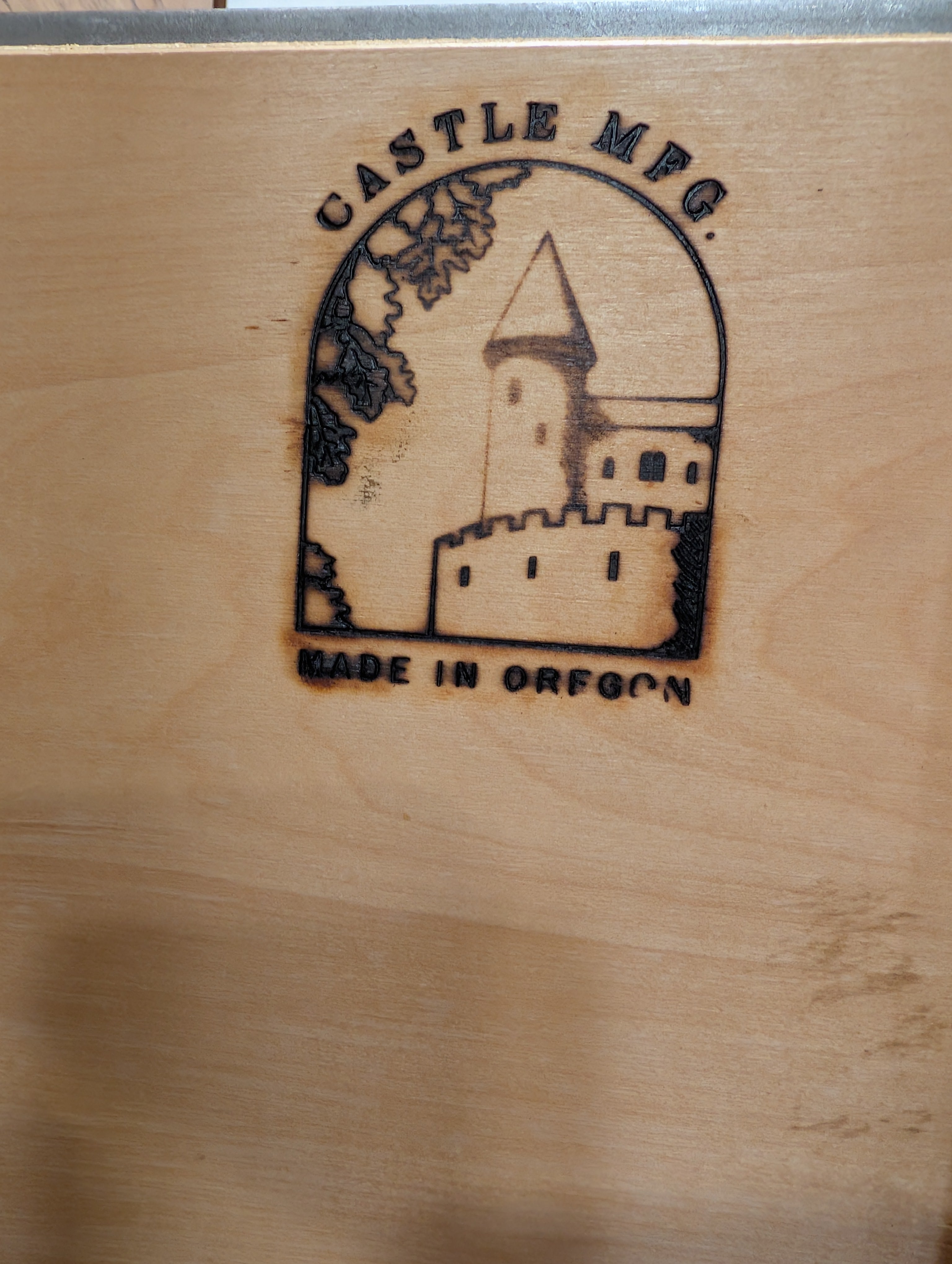 Castle MFG. Oak Finish Four-Drawer Storage Cabinet