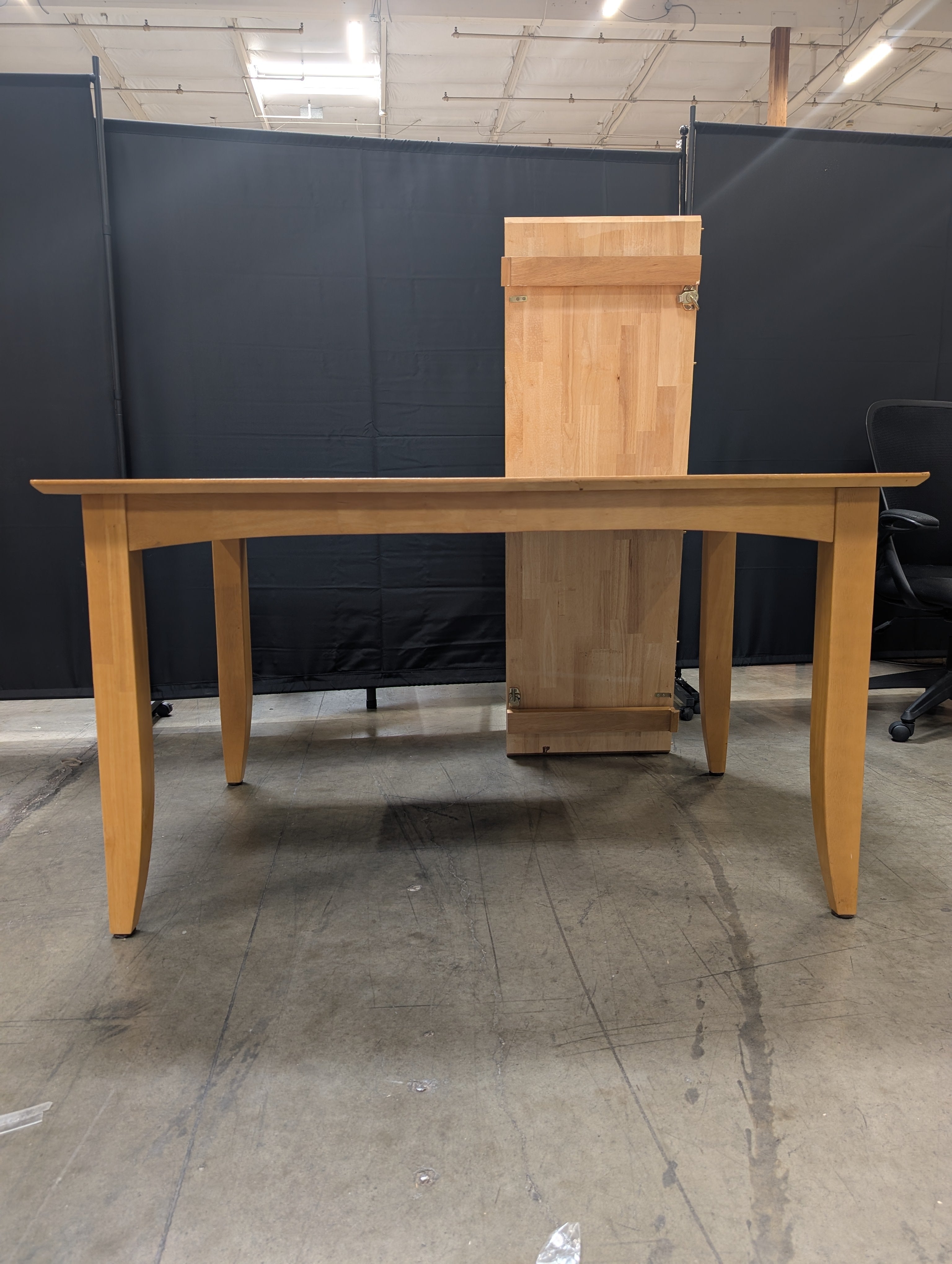 Blonde Wood Rectangular Dining Table with Tapered Legs