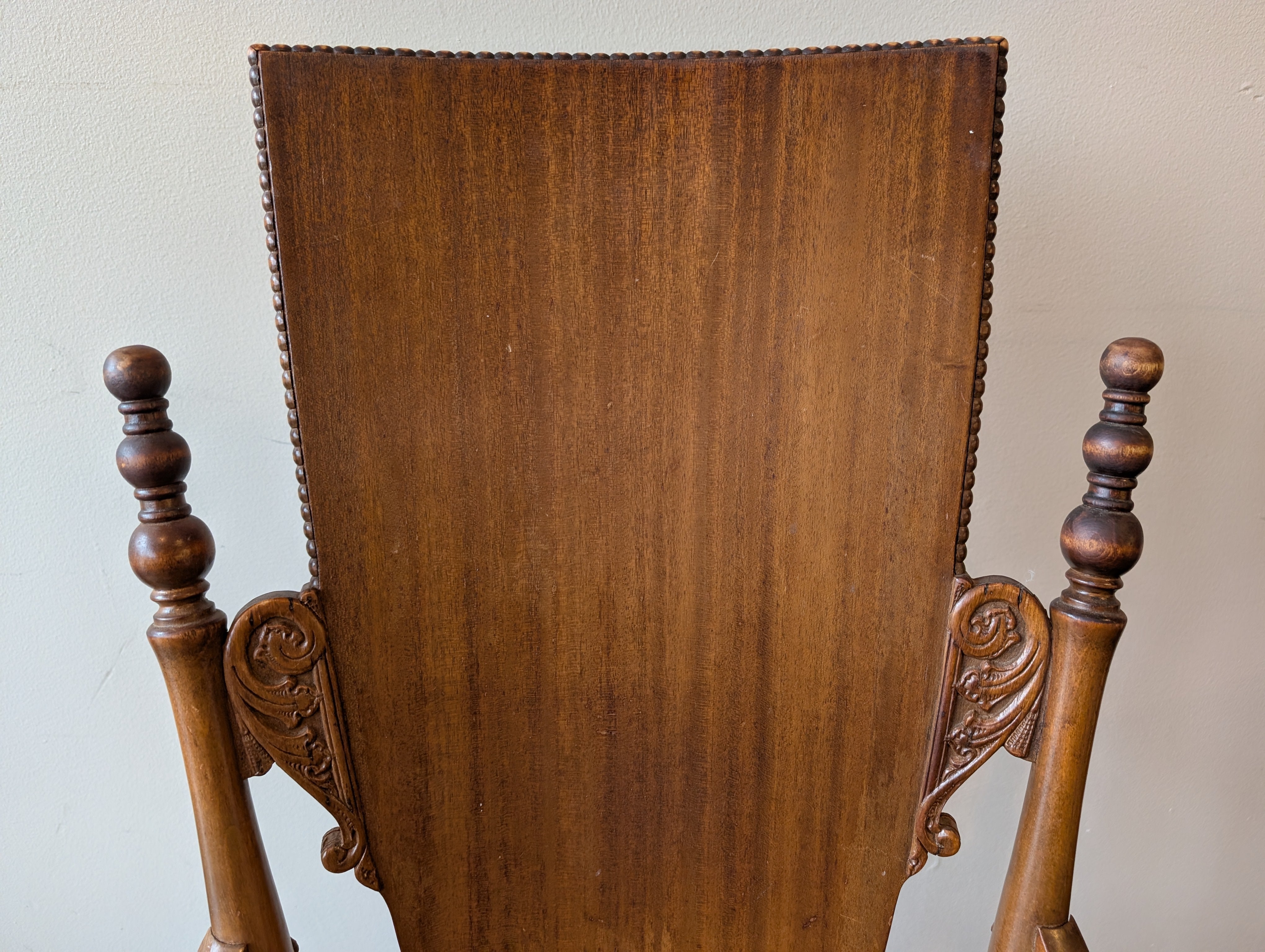 Carved Wood Vintage Rocking Chair