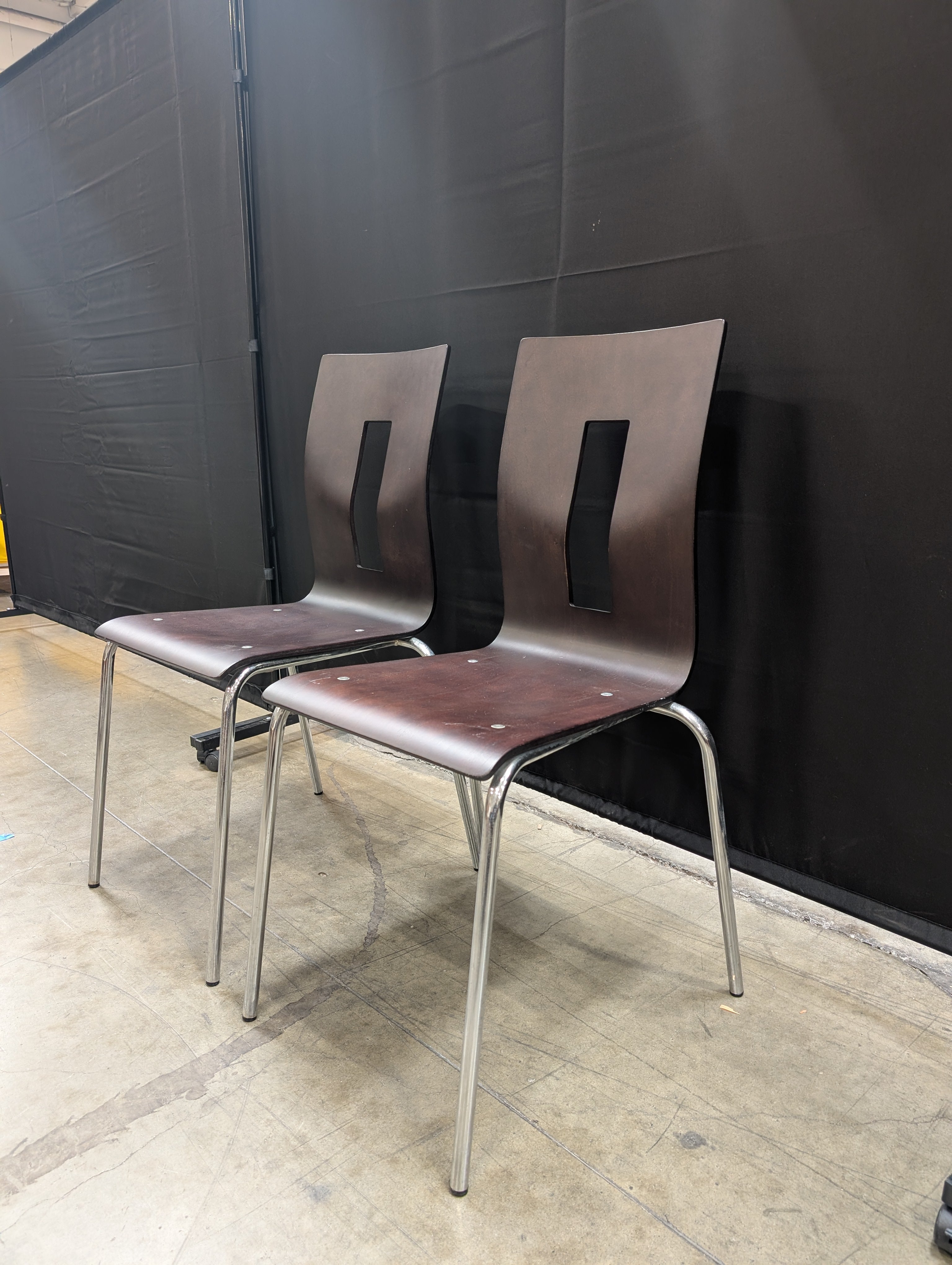 Pair of Allermuir Bentwood Stackable Chairs