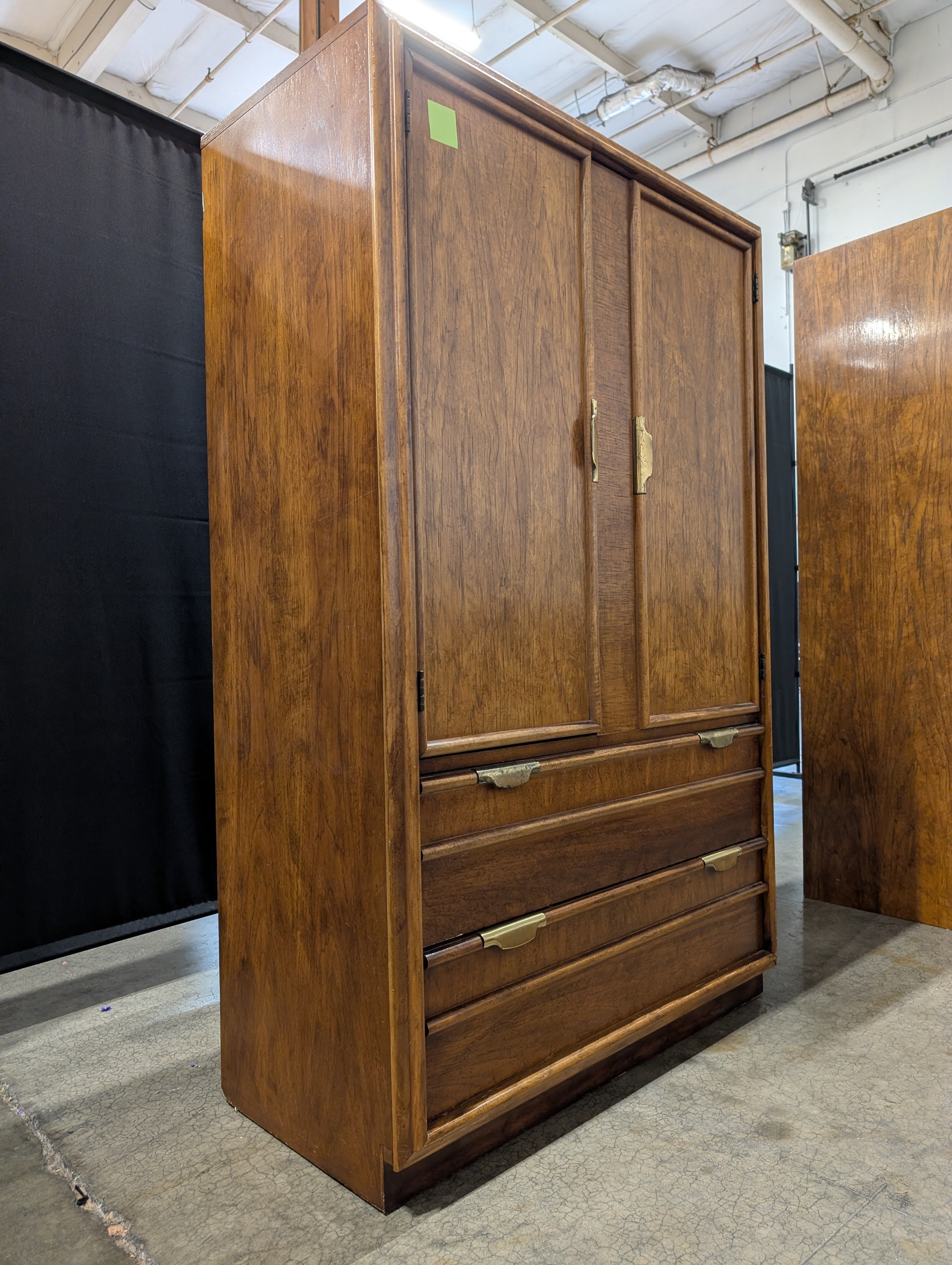Traditional Dixie Hardwood Armoire Cabinet with Storage Drawers