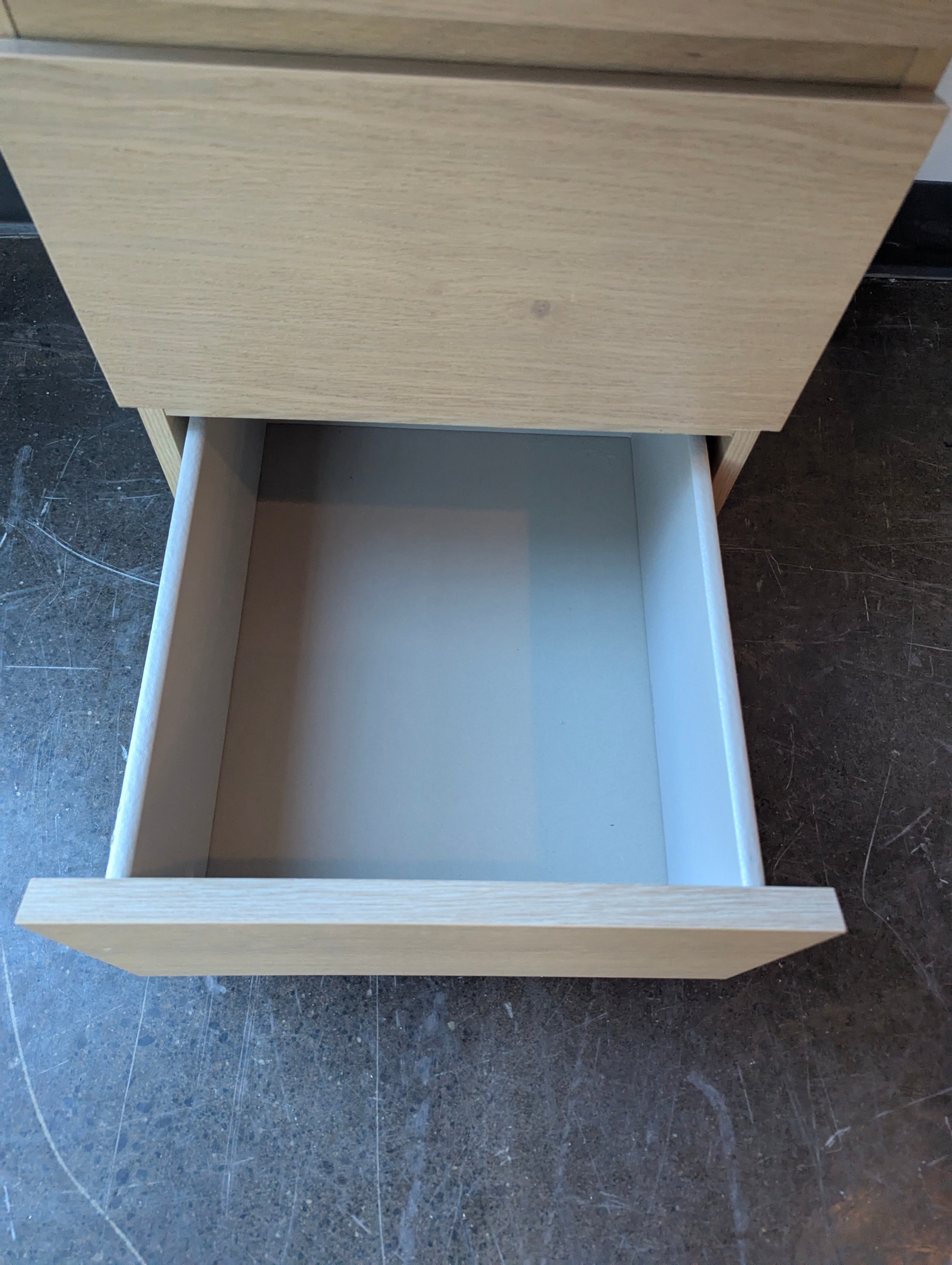 Two-Drawer Light Wood Nightstand