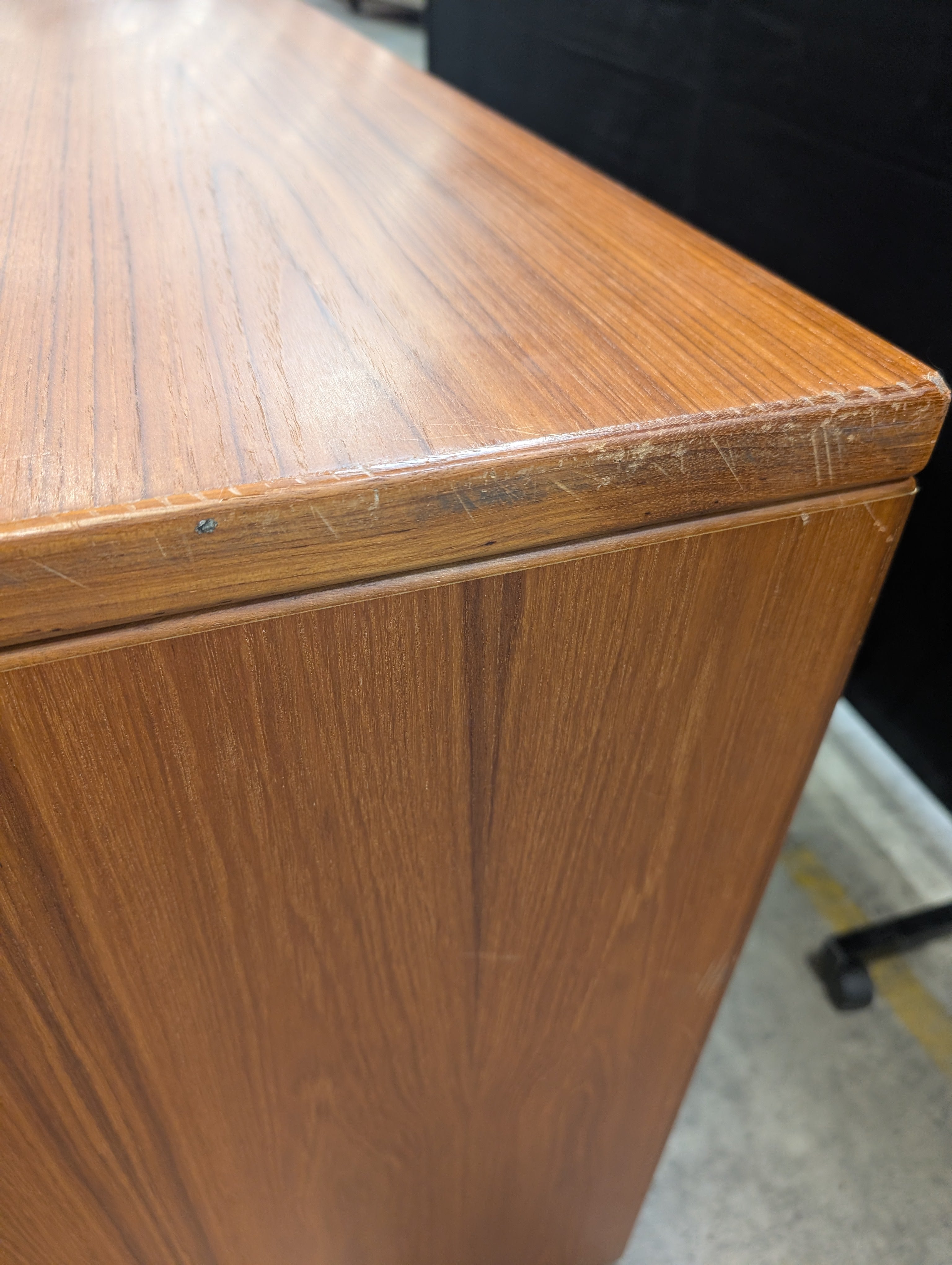 Mid-Century Style Warm Wood Tone Executive Desk