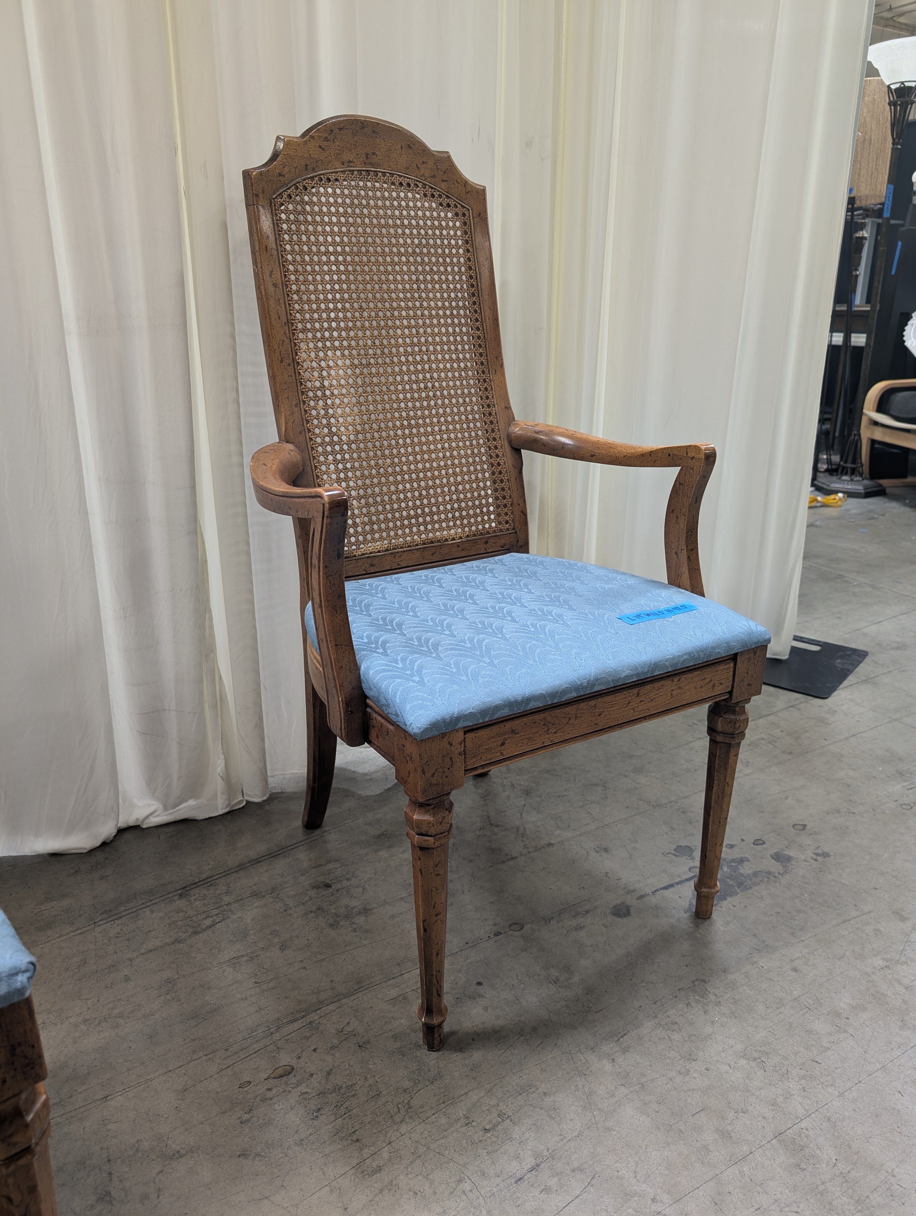 Vintage Cane Back Dining Arm Chair