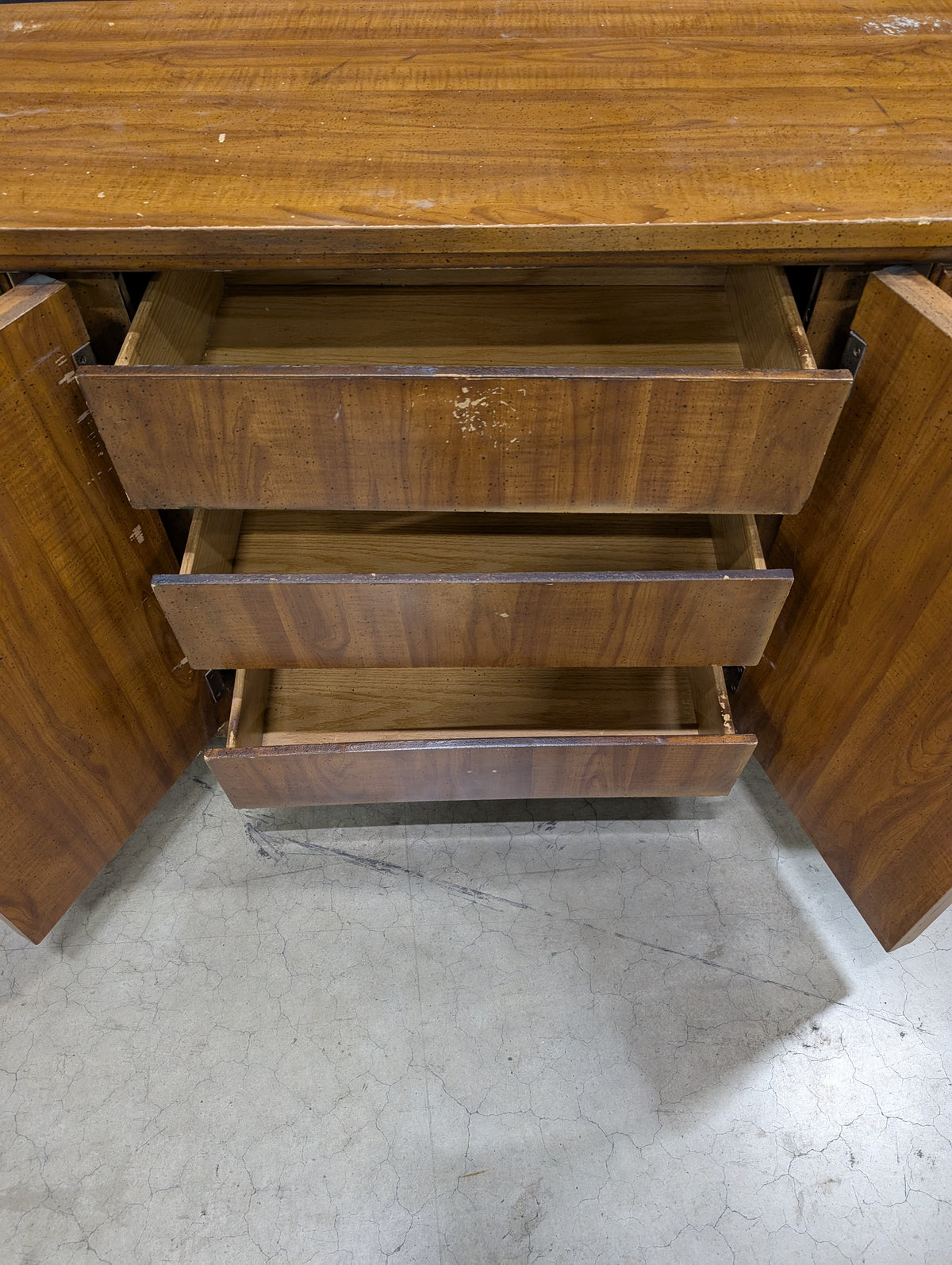 Vintage Bamboo Style Dresser with Carved Panels