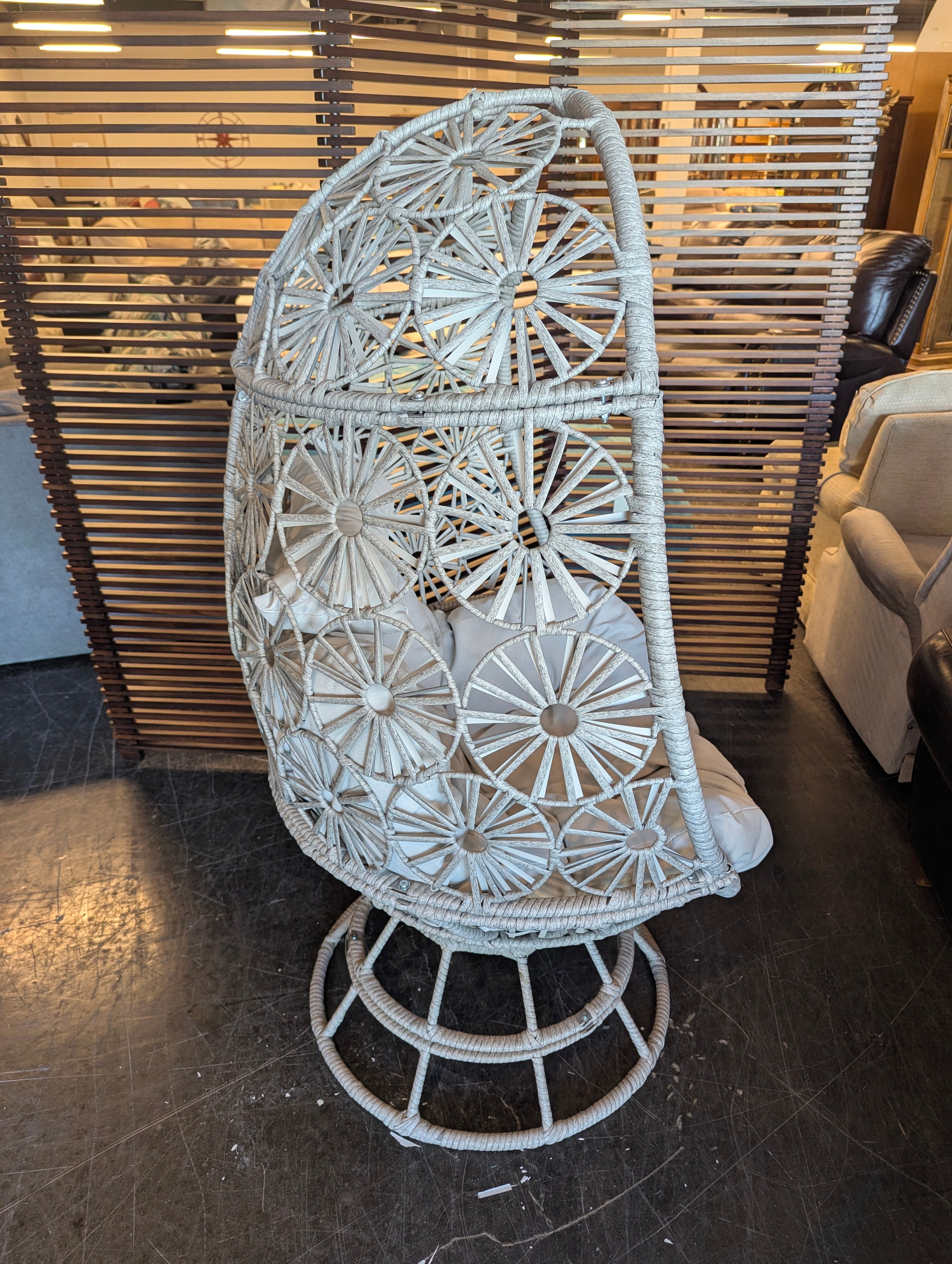 CaysonLiving Modern Woven Hanging Egg Chair with Cushion