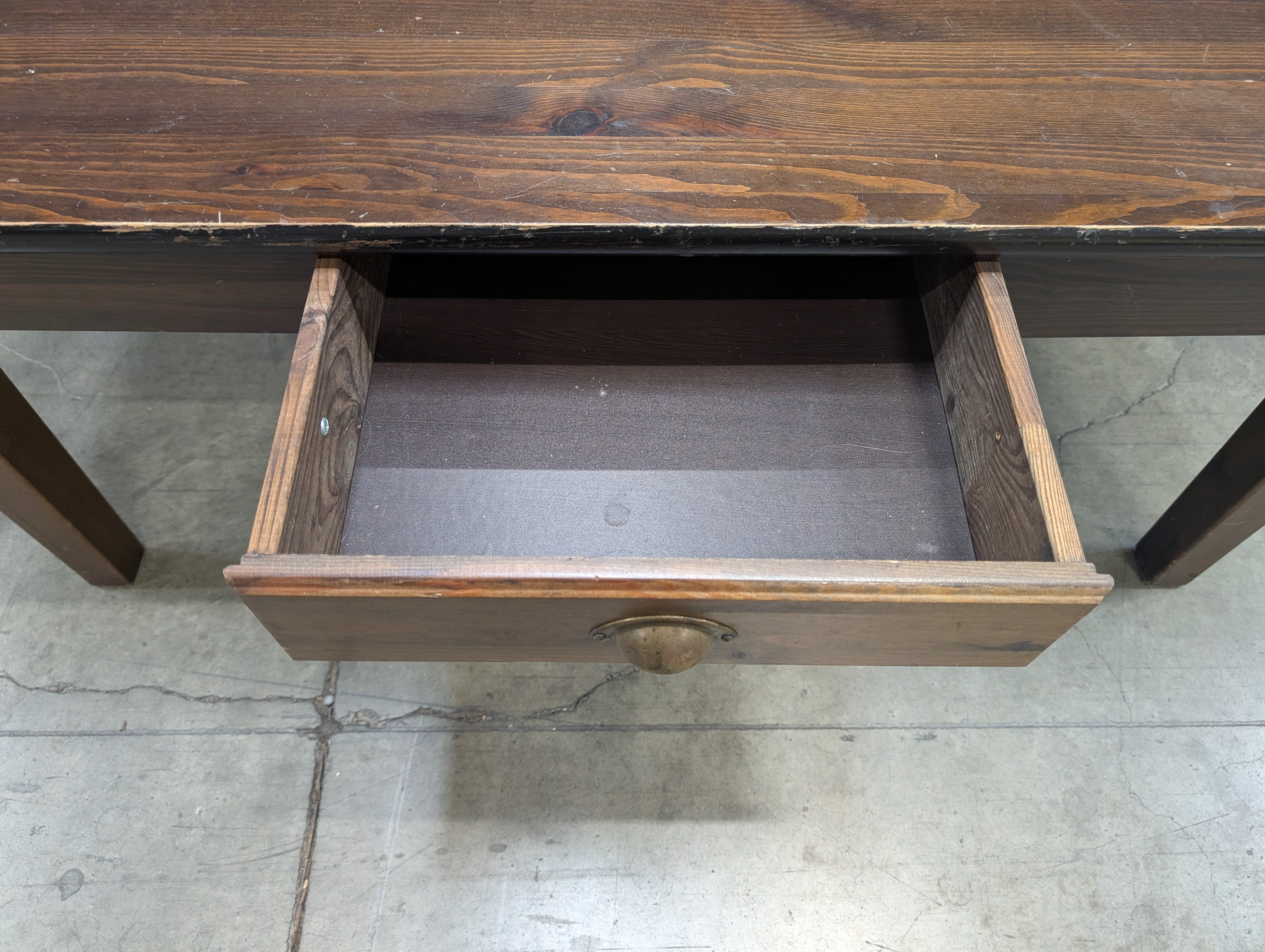 Sturdy Rectangular Dark Wood Accent Table with Drawer