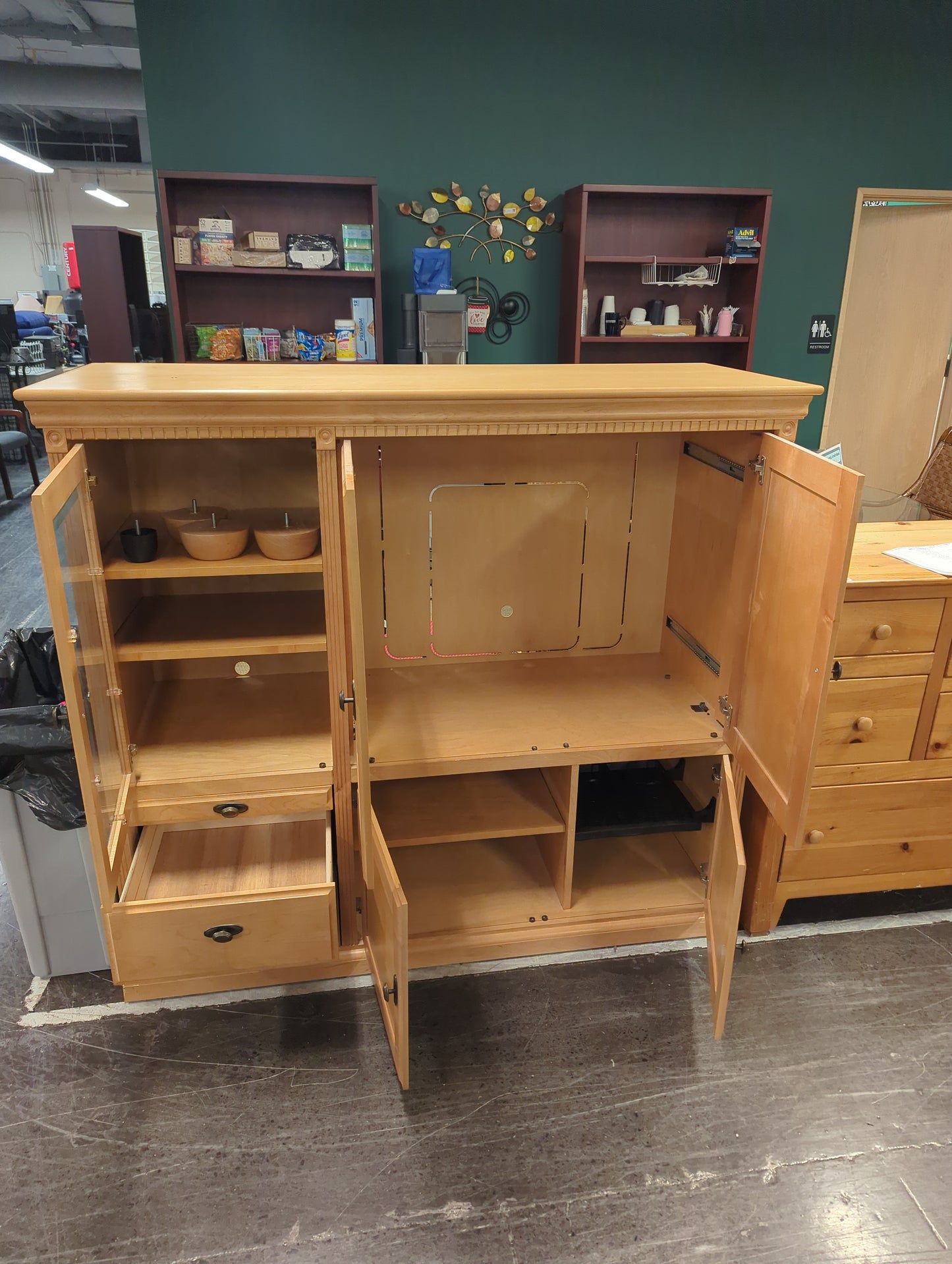 Light Oak Entertainment Center/Media Cabinet