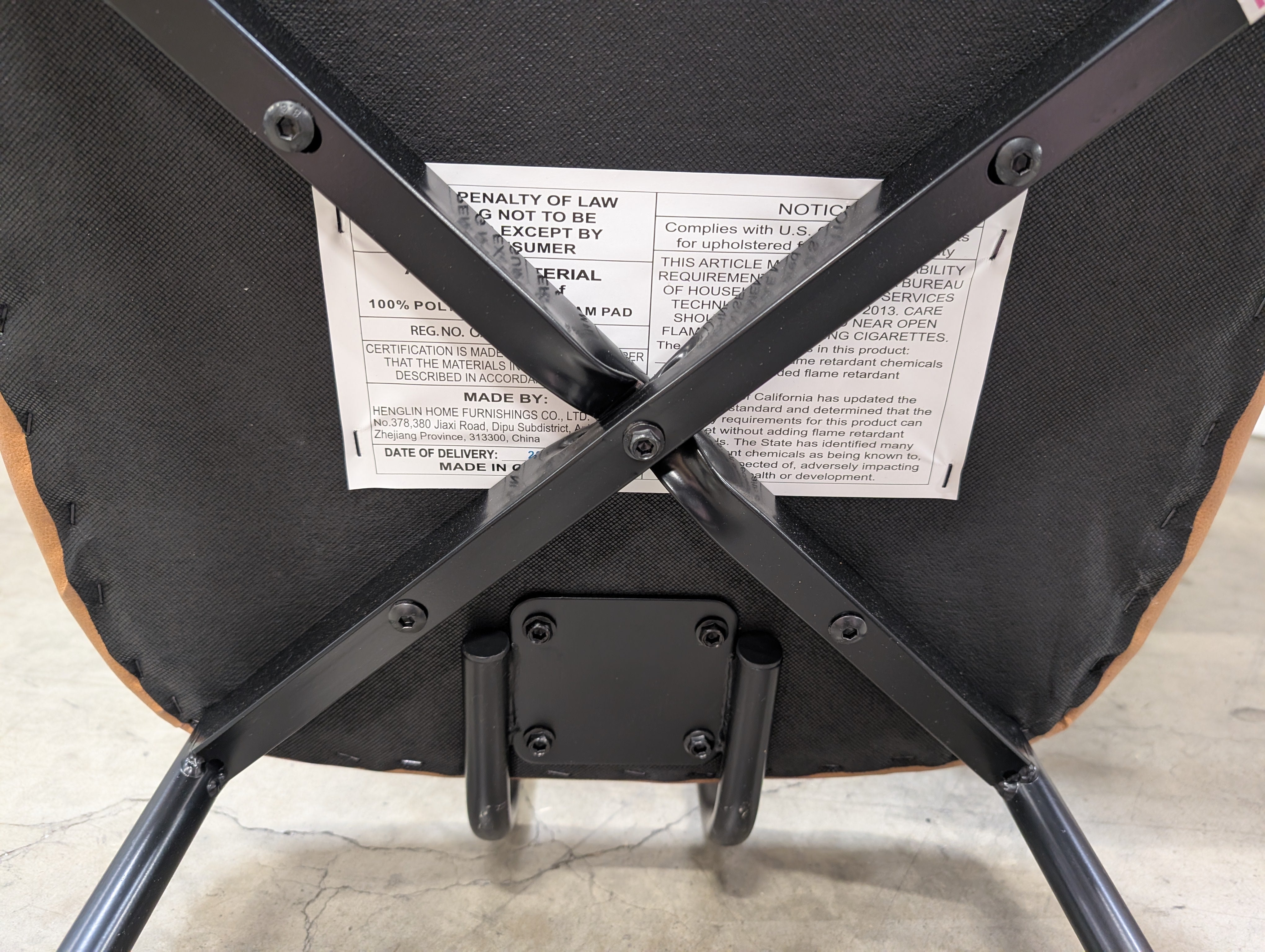 Pair of Modern Brown Upholstered Dining Chair with Metal Frame