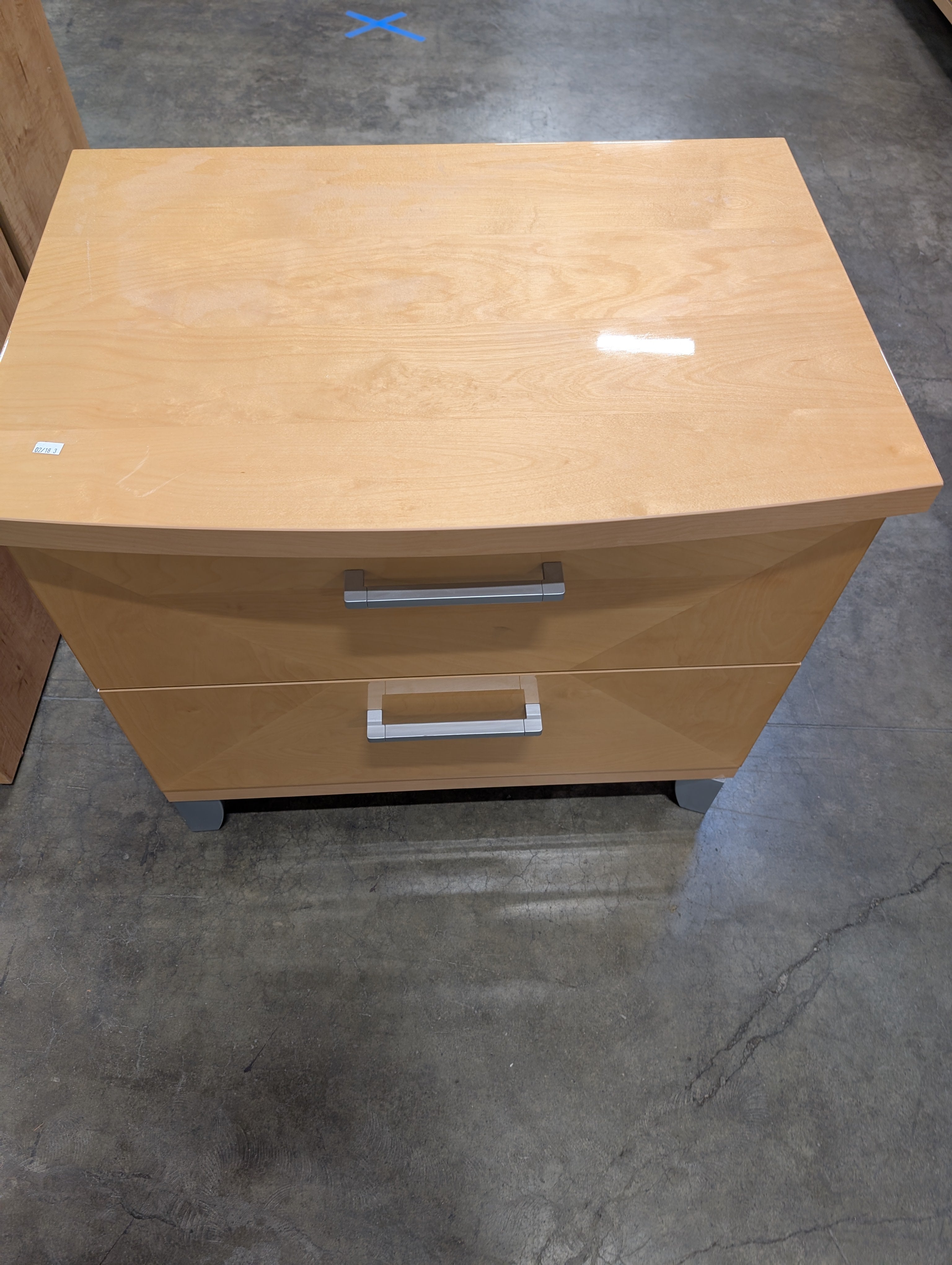 Modern Light Wood Two-Drawer Nightstand