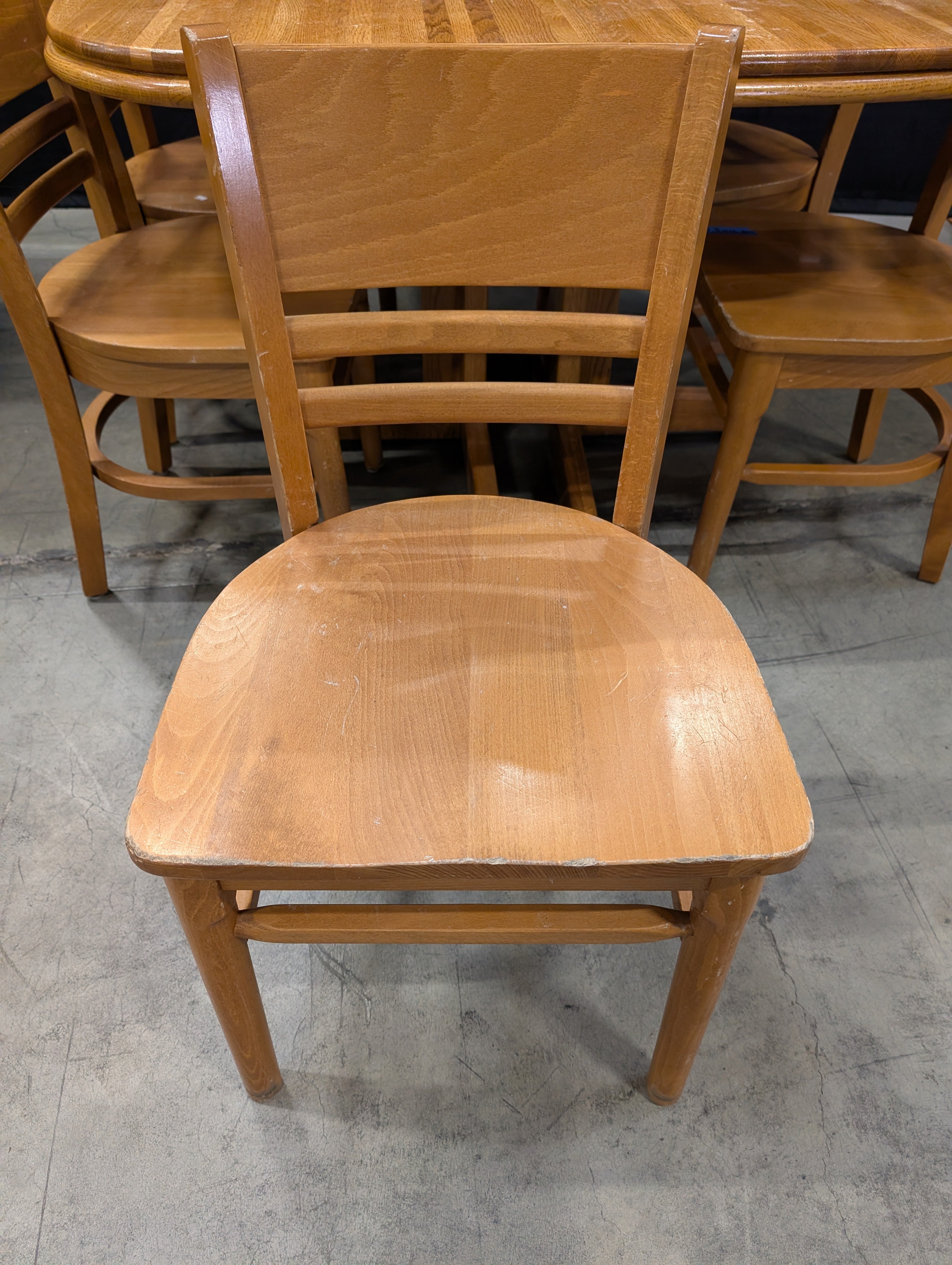 Butcher Block Dining Table with Six Chairs