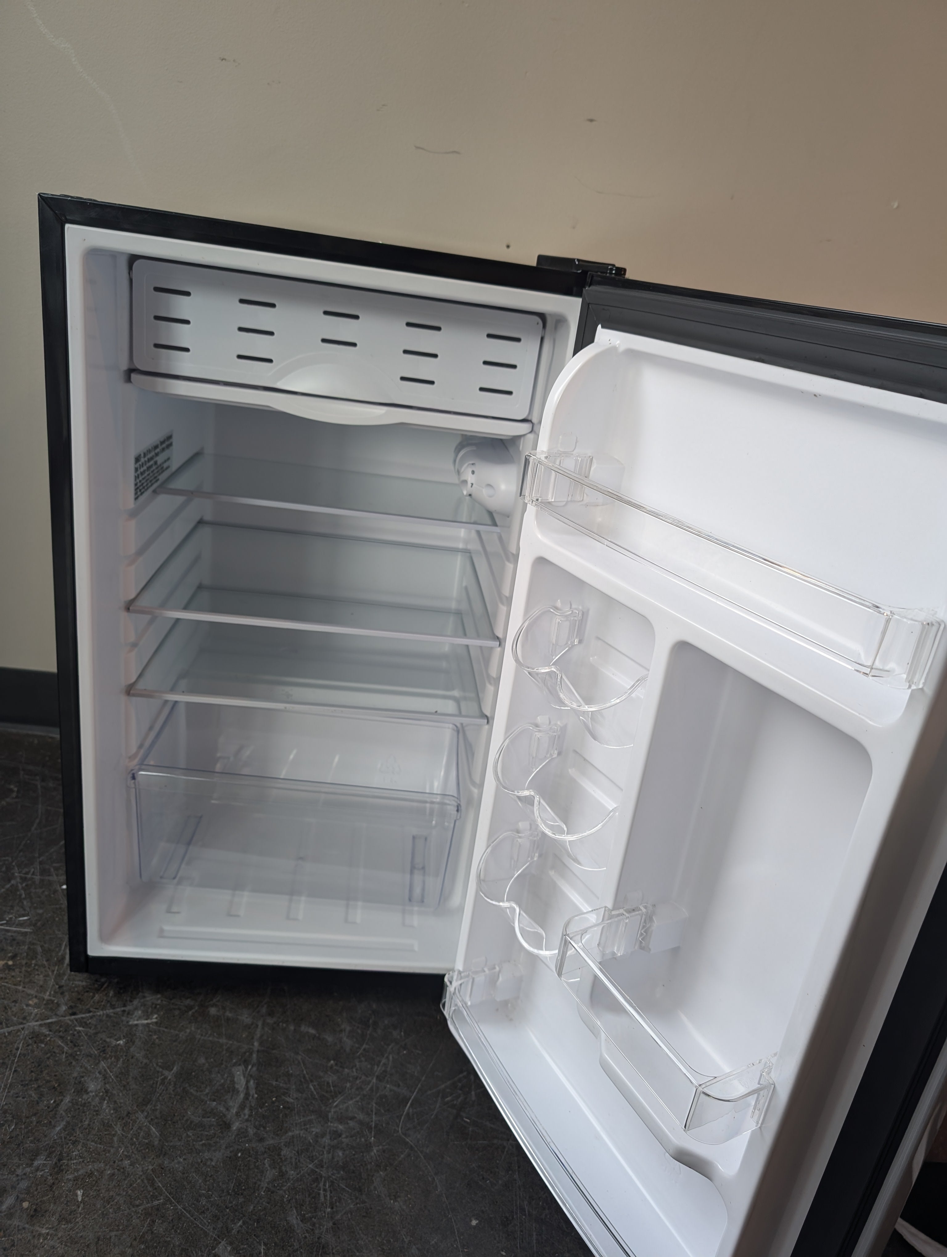 Compact Mini Refrigerator with Silver Door