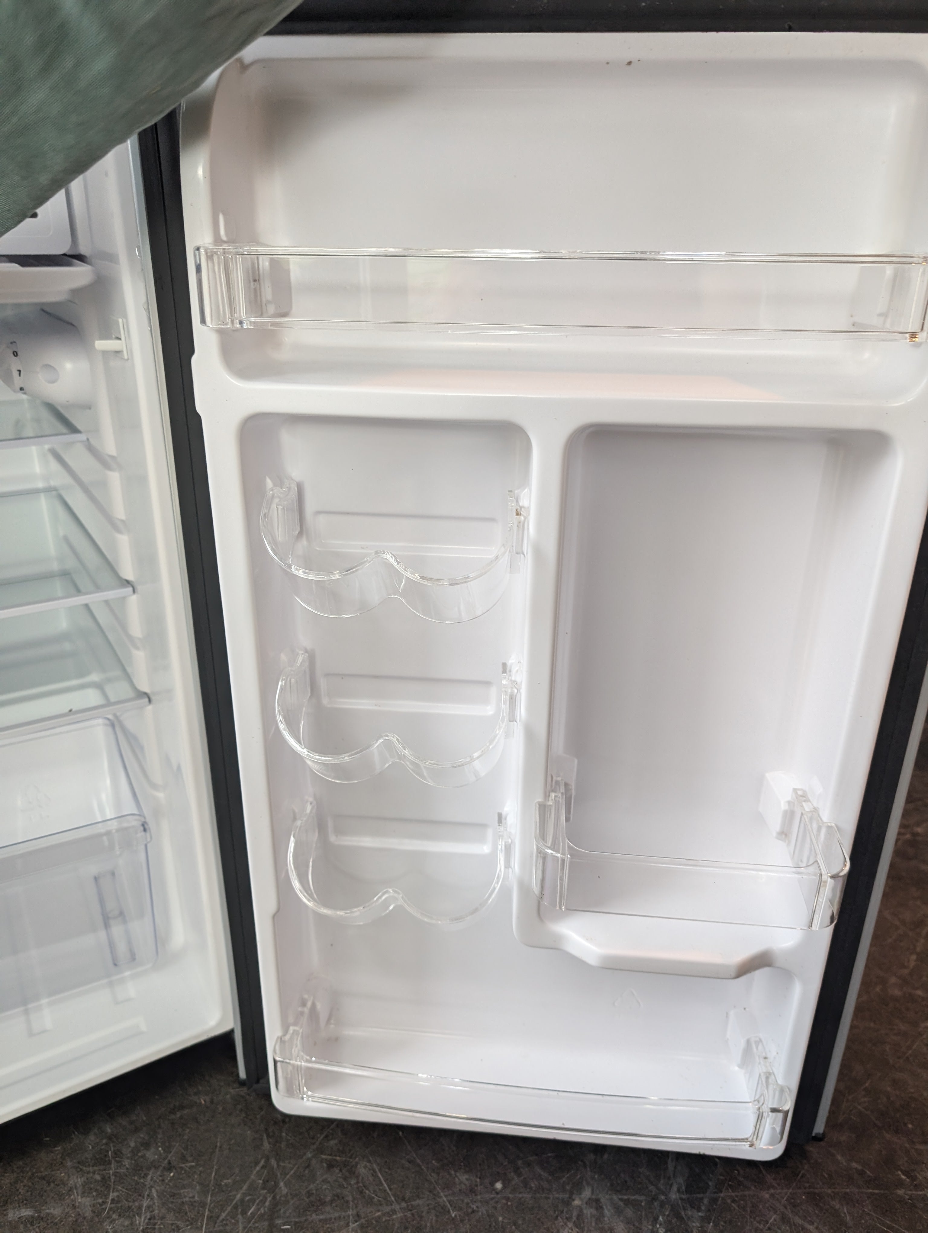 Compact Mini Refrigerator with Silver Door