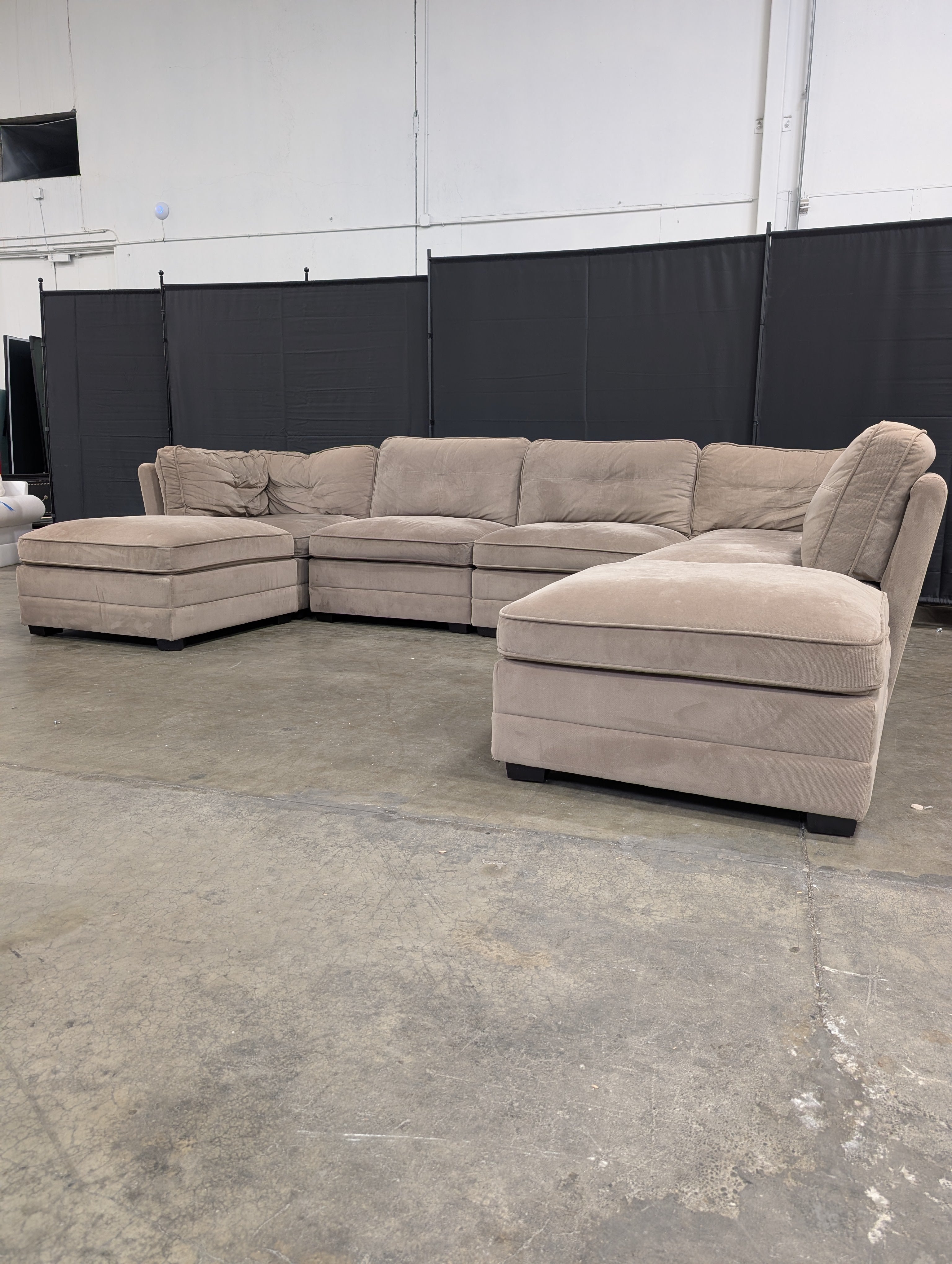 Modular Taupe Fabric Sectional Couch
