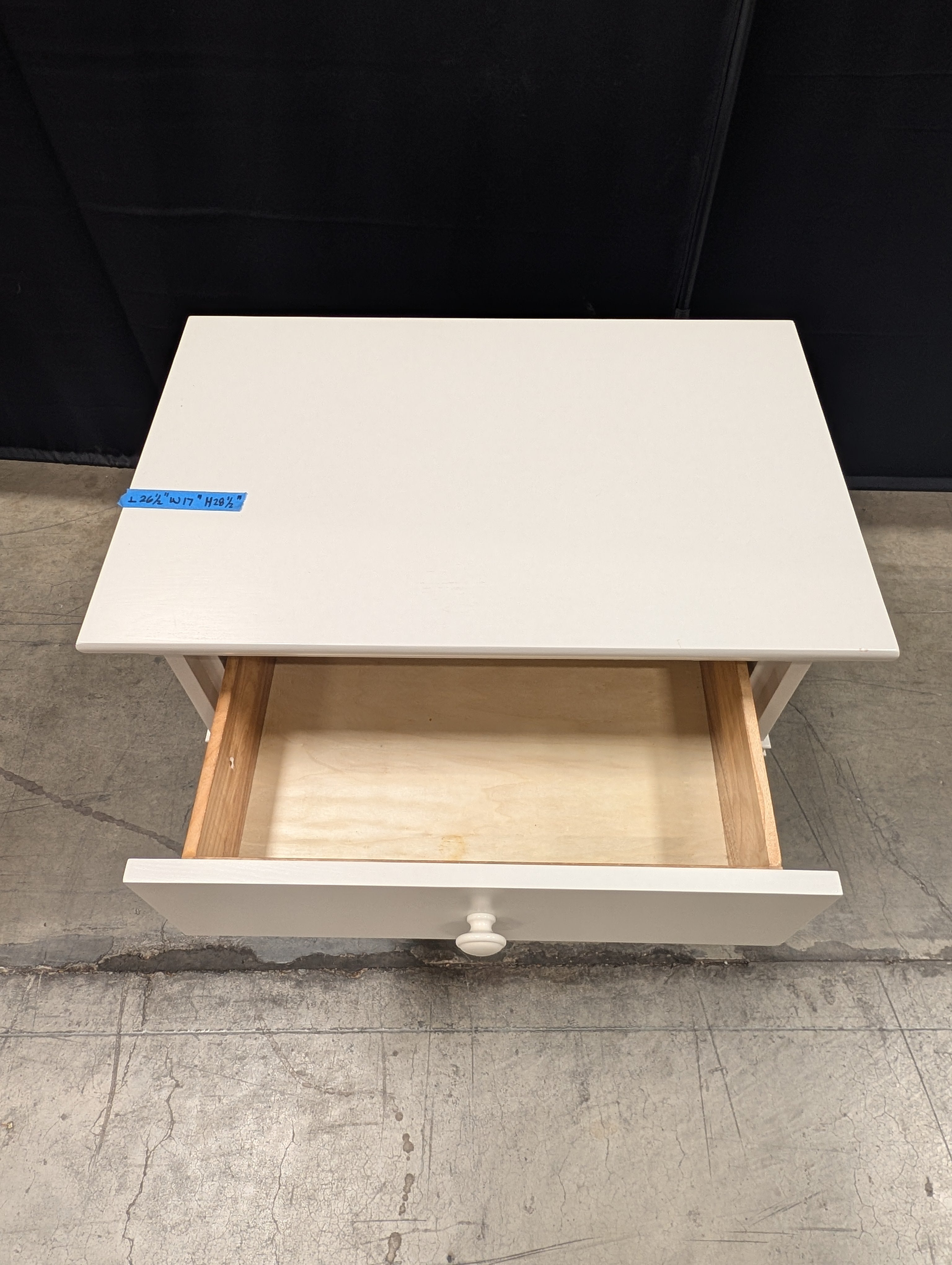 Classic White Bedside Table with Drawer and Open Shelf