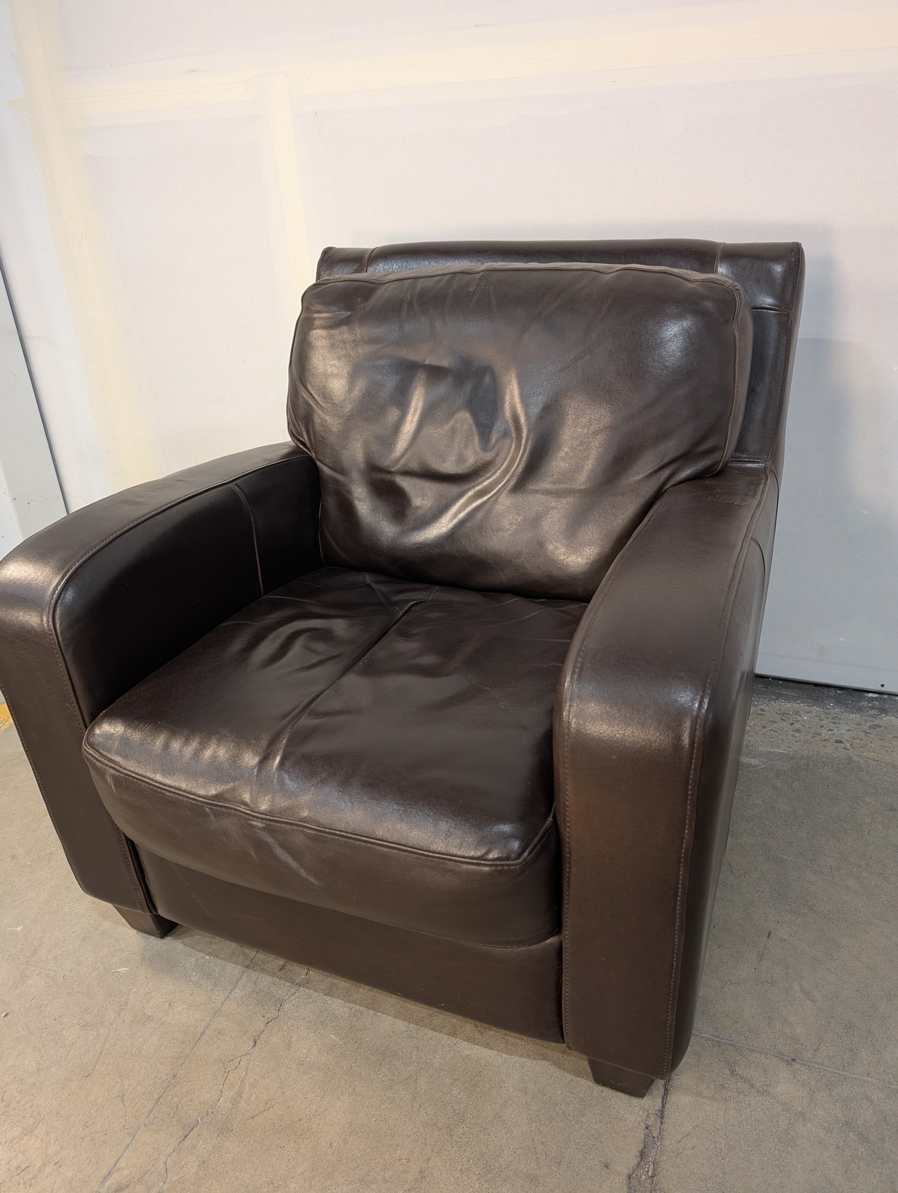 Contemporary Dark Brown Upholstered Armchair