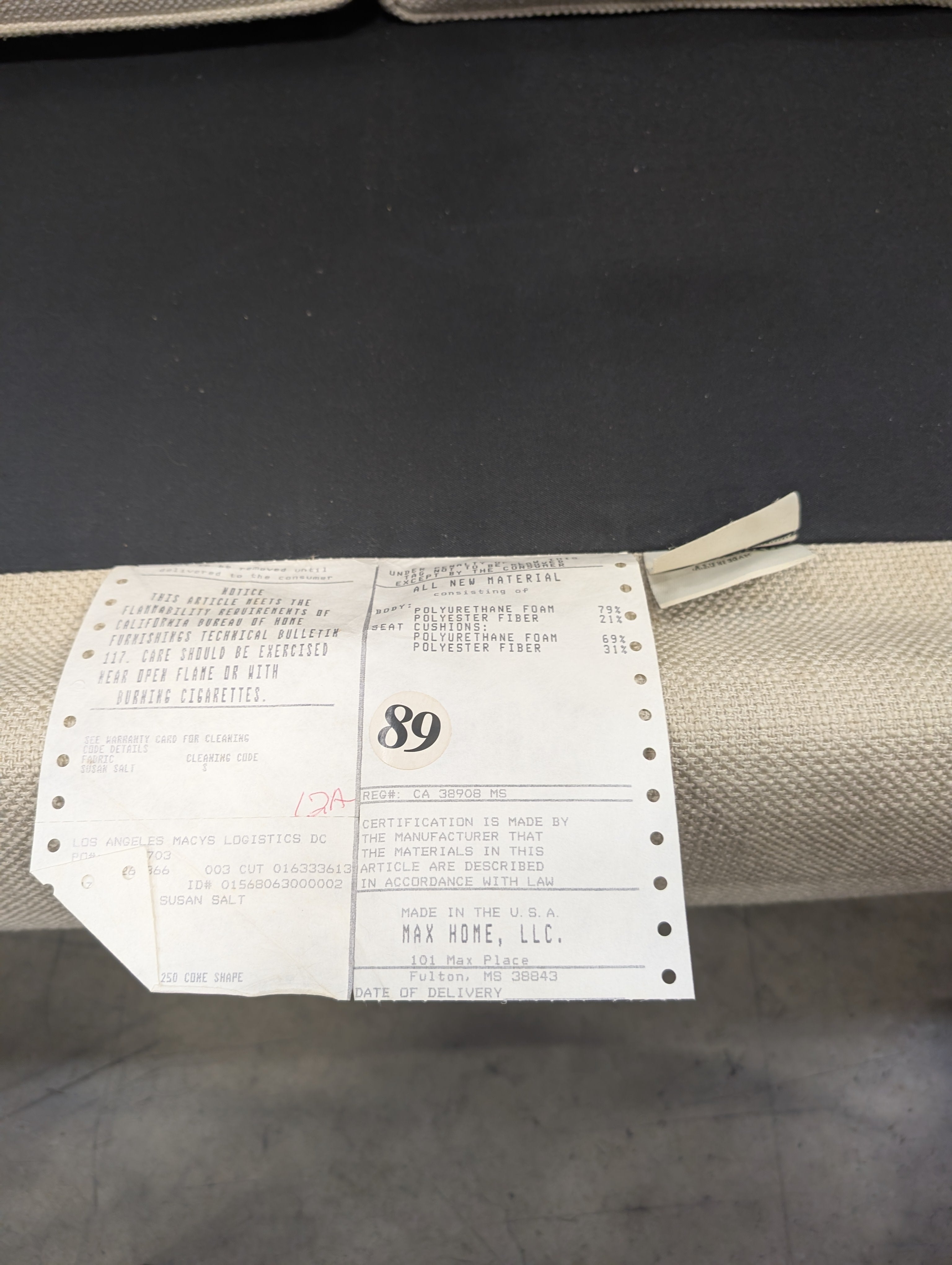 Mid-Century Cream Fabric Loveseat with Tufted Back
