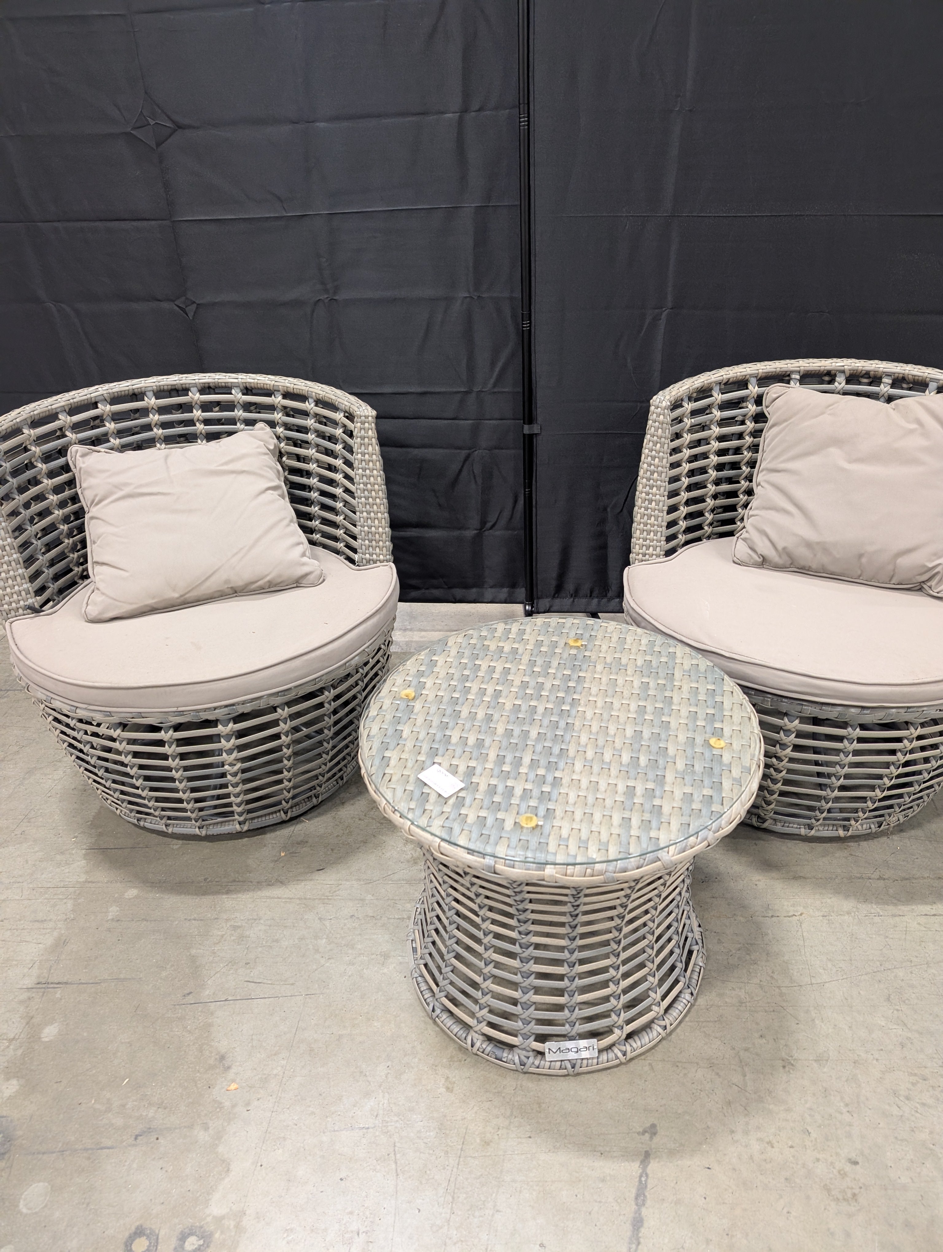 Magari Outdoor Woven 3 Piece Patio Set