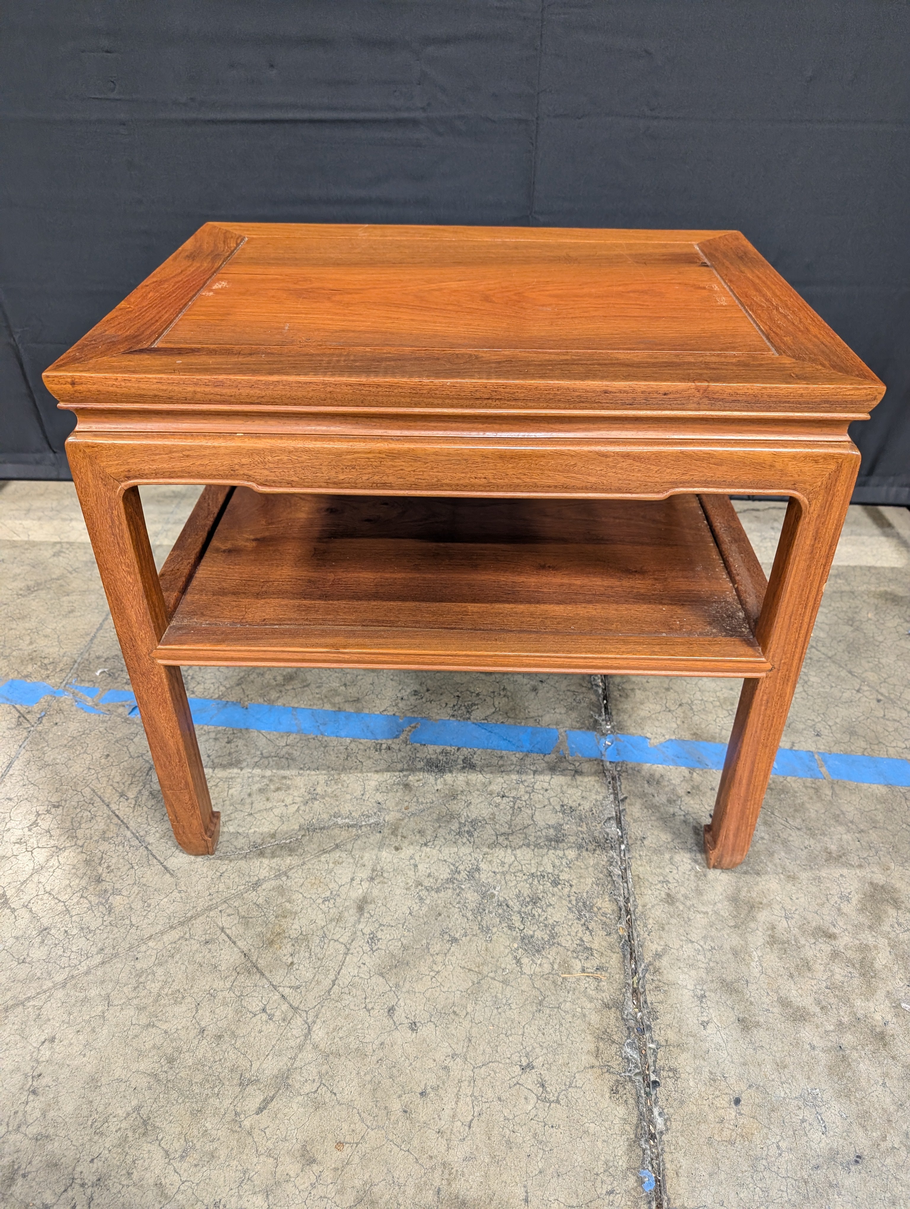 Reddish-Brown Oriental Style Solid Wood End Table