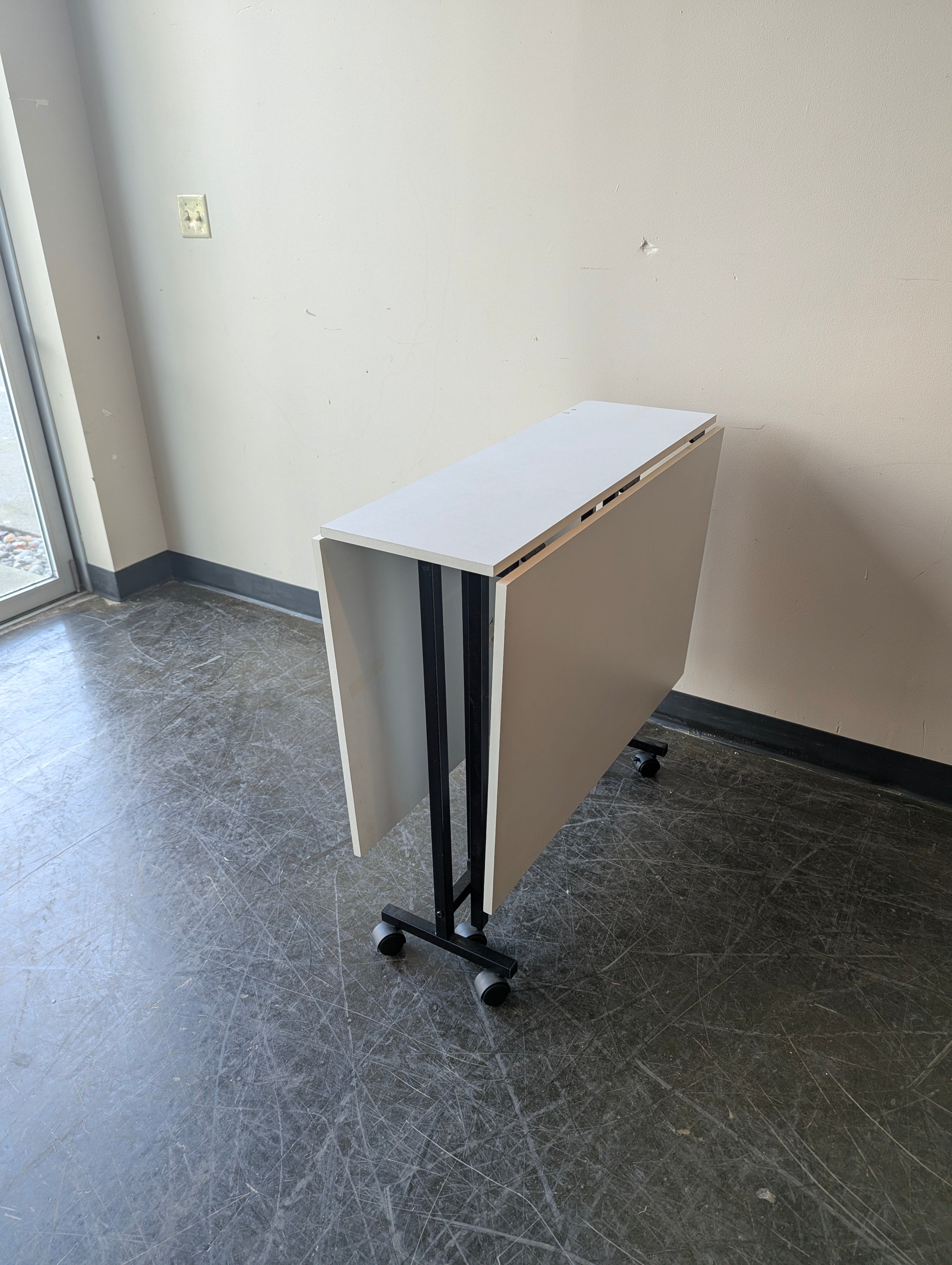 Versatile Folding Drop Leaf Table with Casters - Compact Design