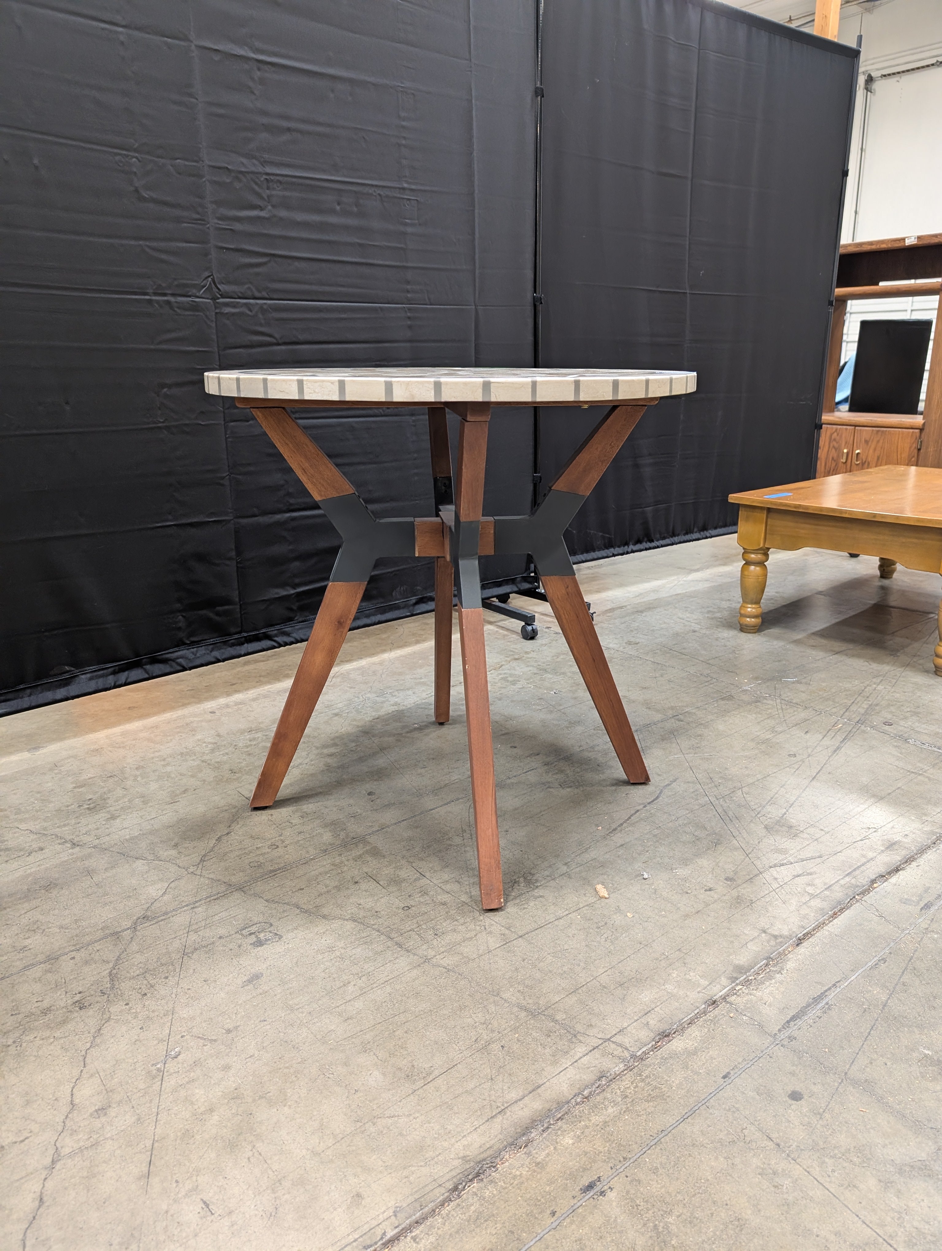 Artisan Mosaic Tile Round Accent Table