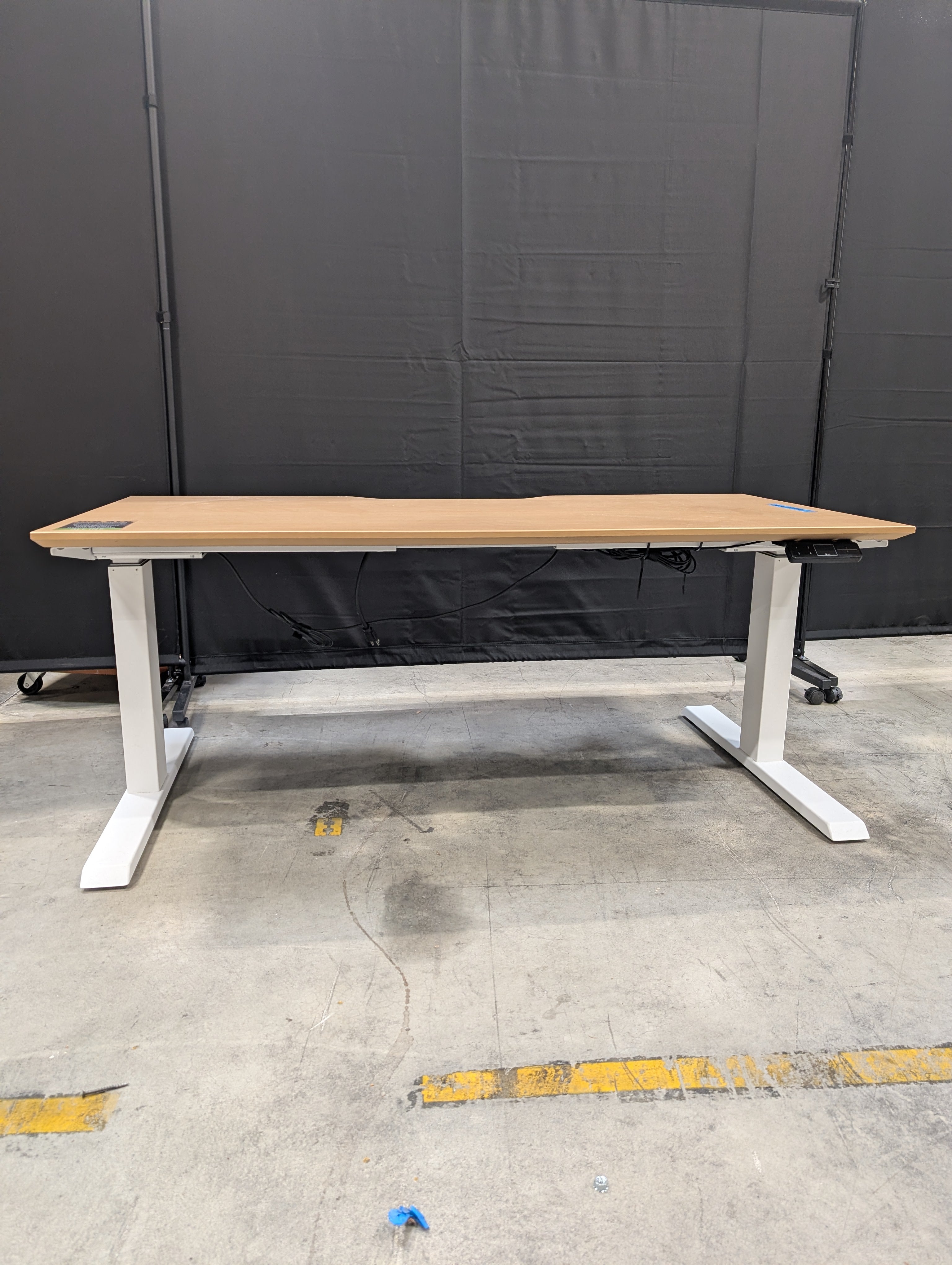 Adjustable Height Standing Desk with Light Wood Top