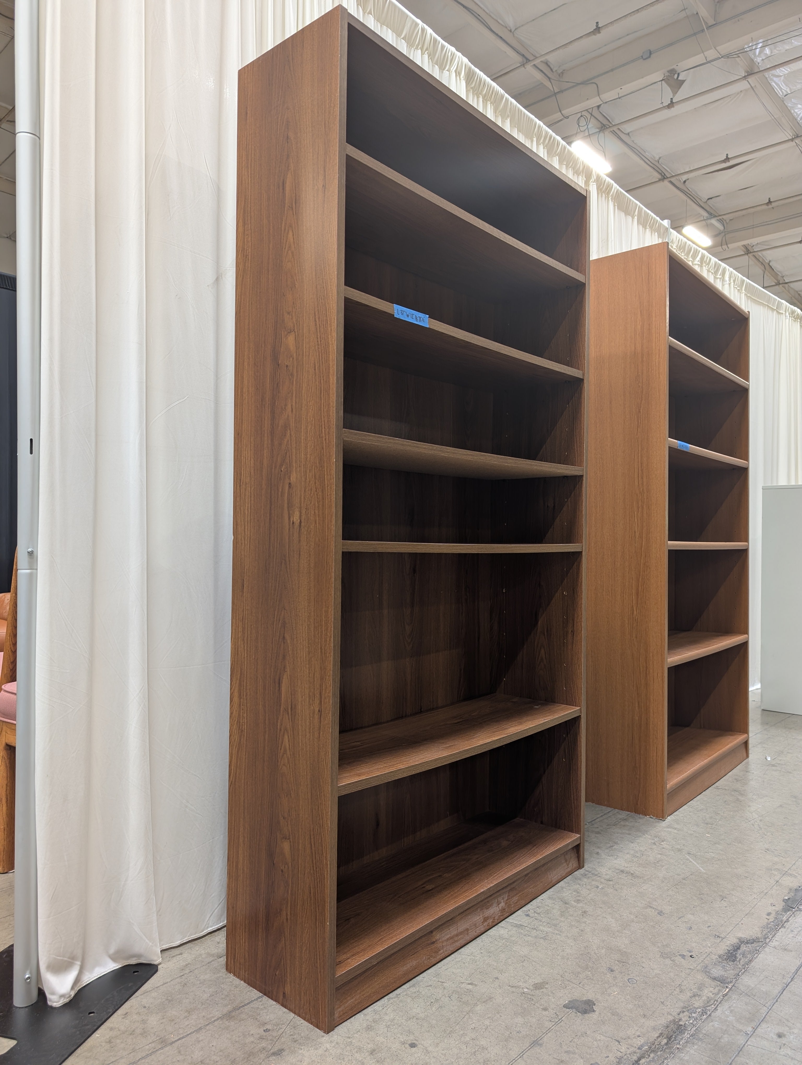 Six-Shelf Laminate Bookcase in Brown Wood