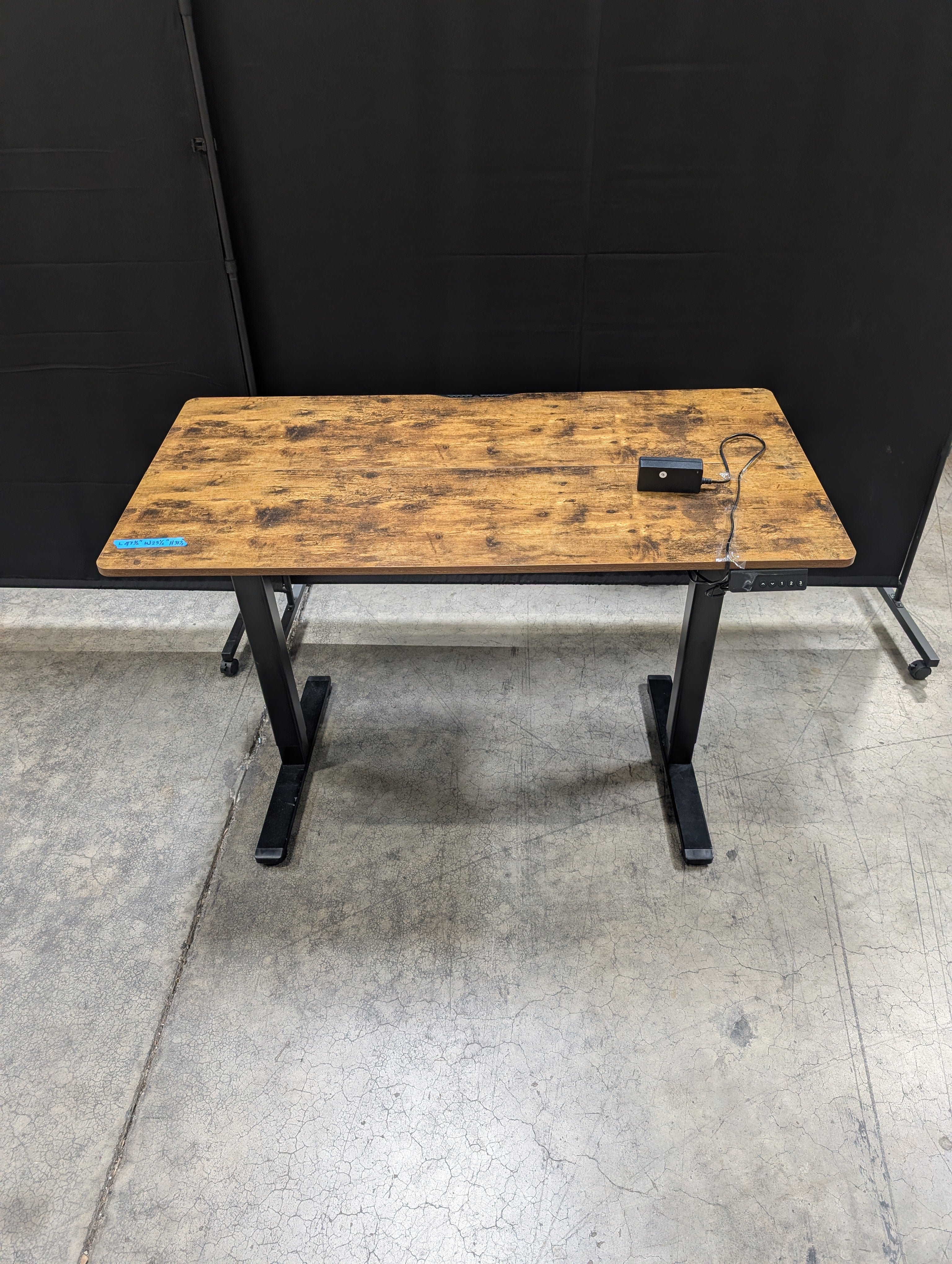 Adjustable Electric Height Standing Desk with Rustic Wood-Look Top
