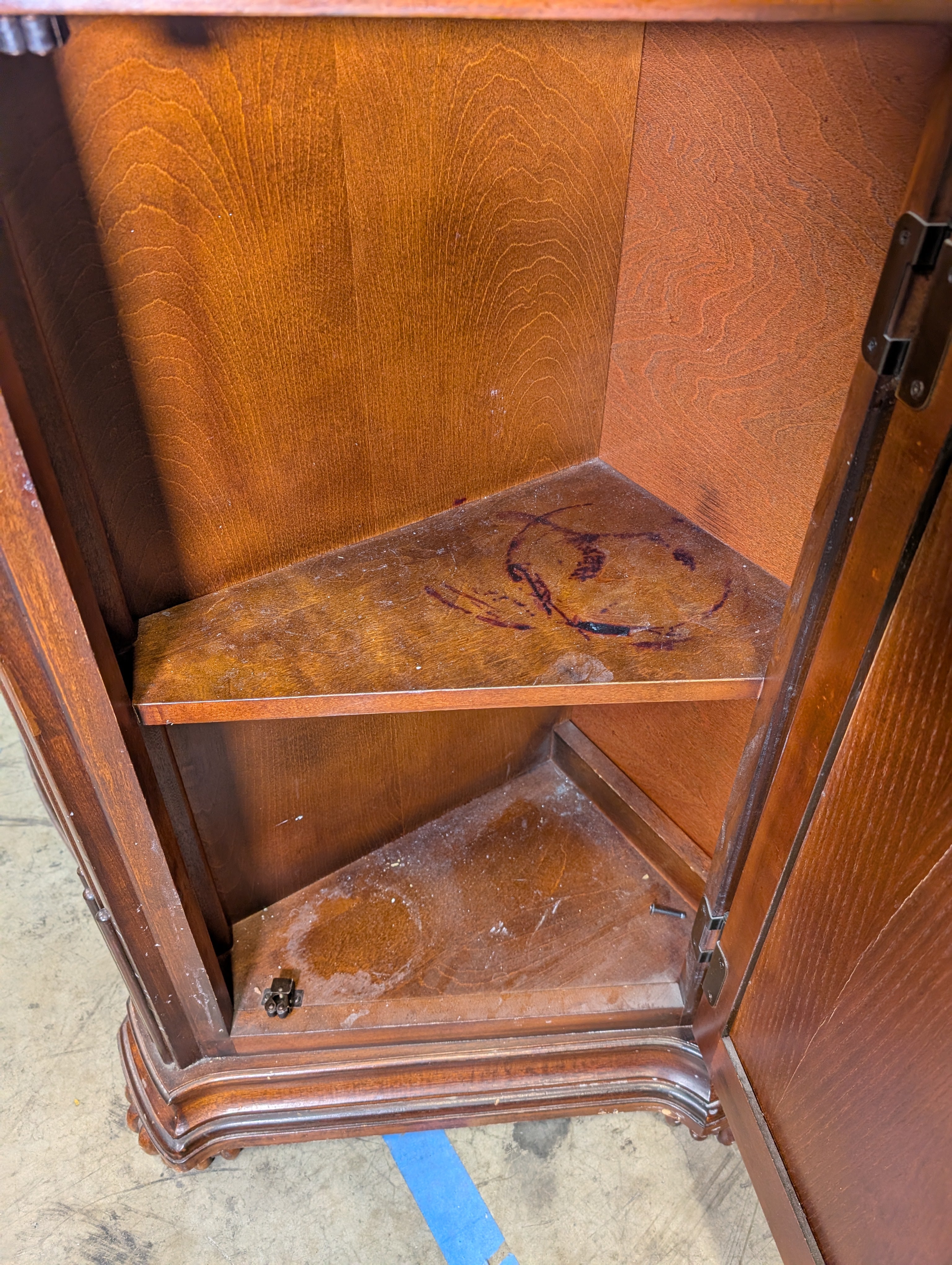 Traditional Cherry Stained Wood Dresser with Ornate Hardware